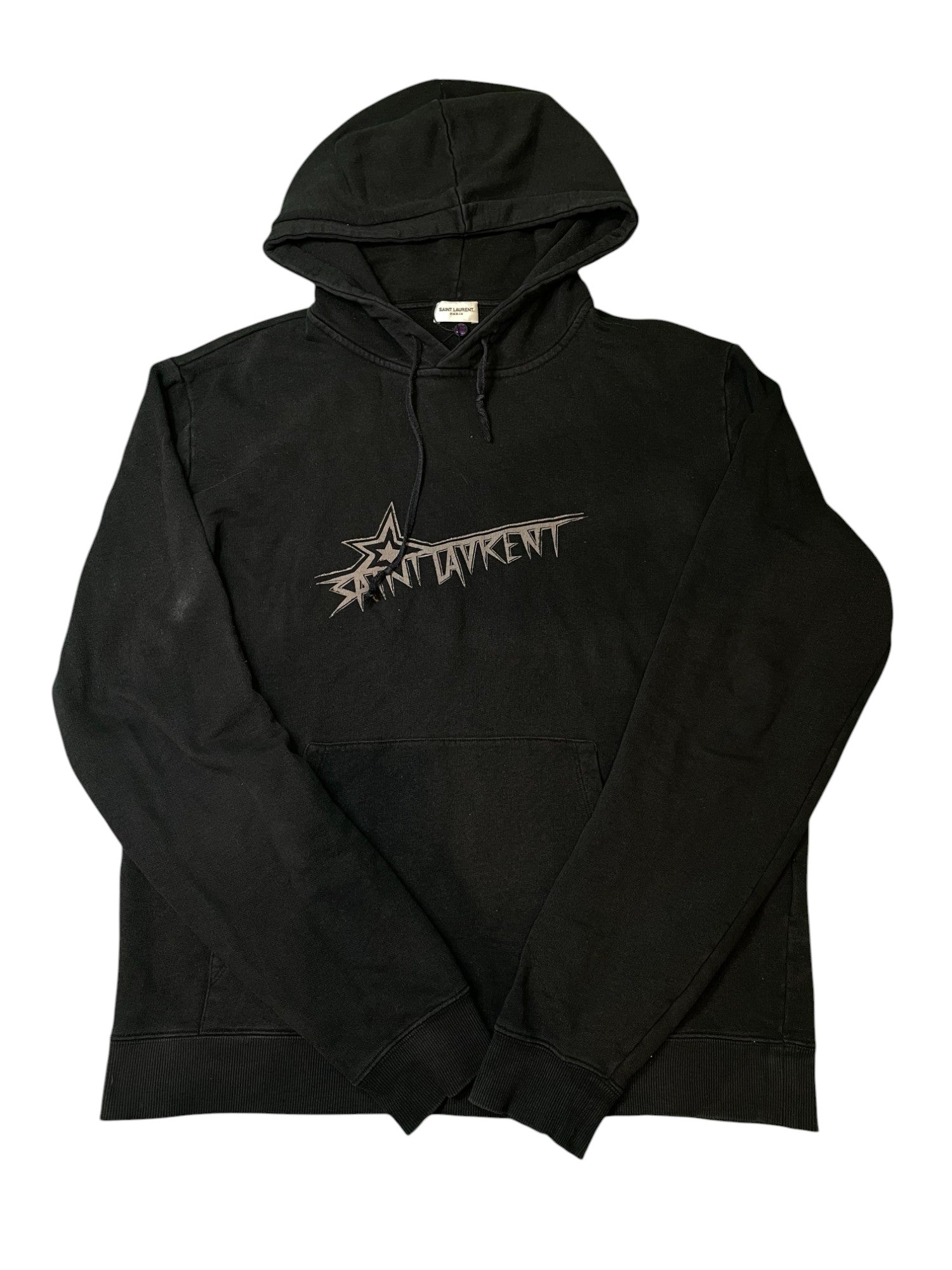 Yves Saint Laurent Brown Chest Logo Black Hoodie
