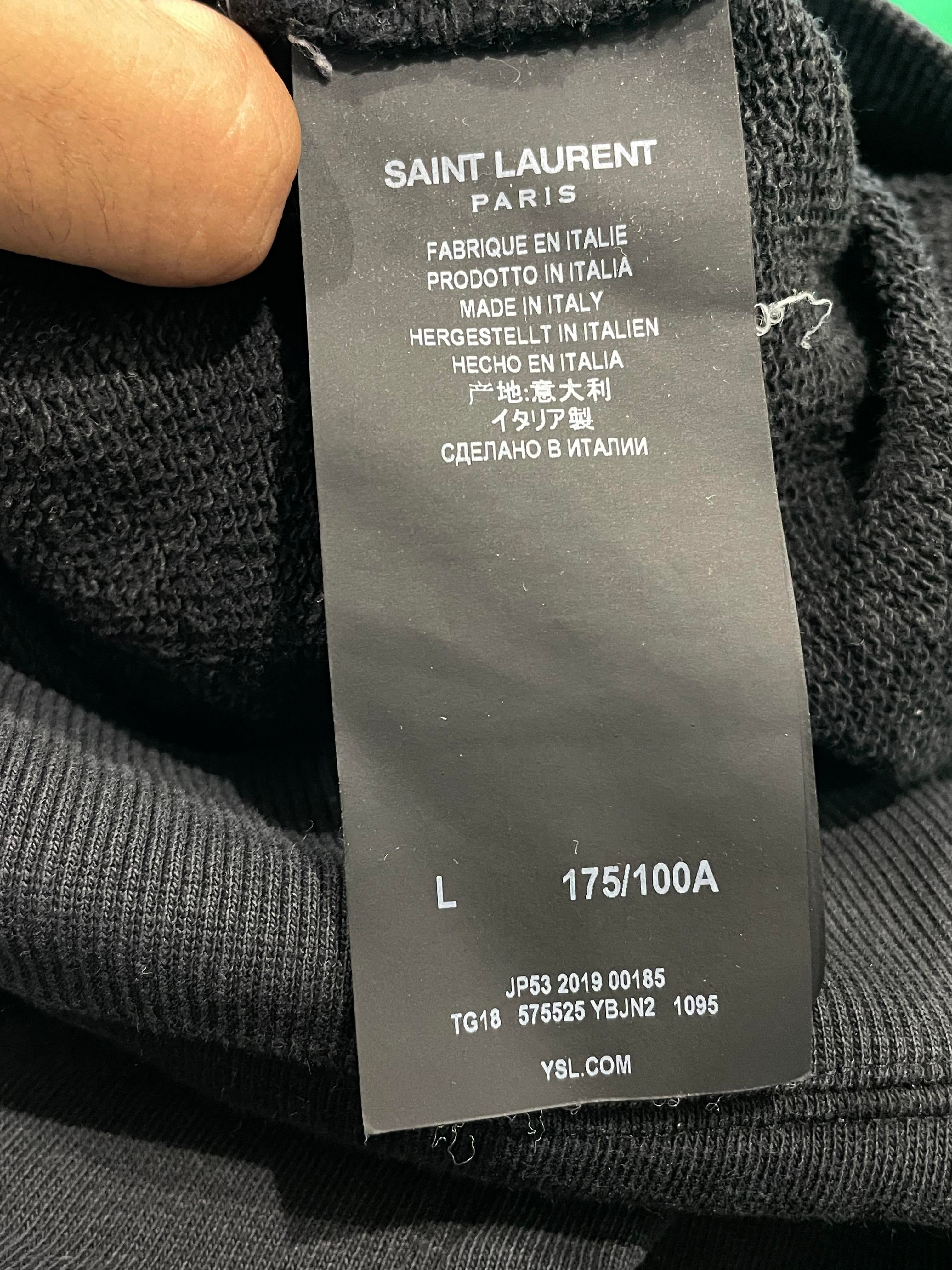 Yves Saint Laurent Brown Chest Logo Black Hoodie