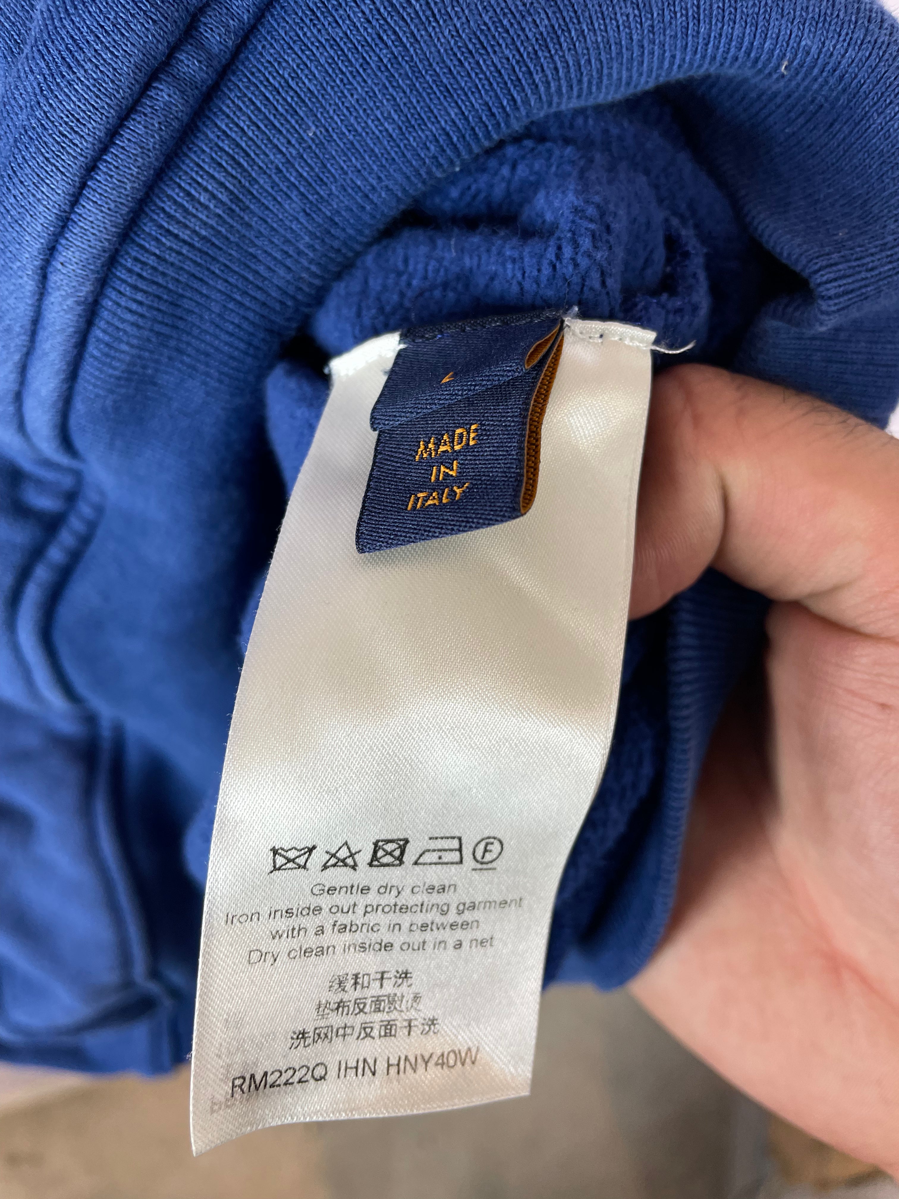 LV Monogram Pullover Hoodie Blue Used Large (Fits Small)