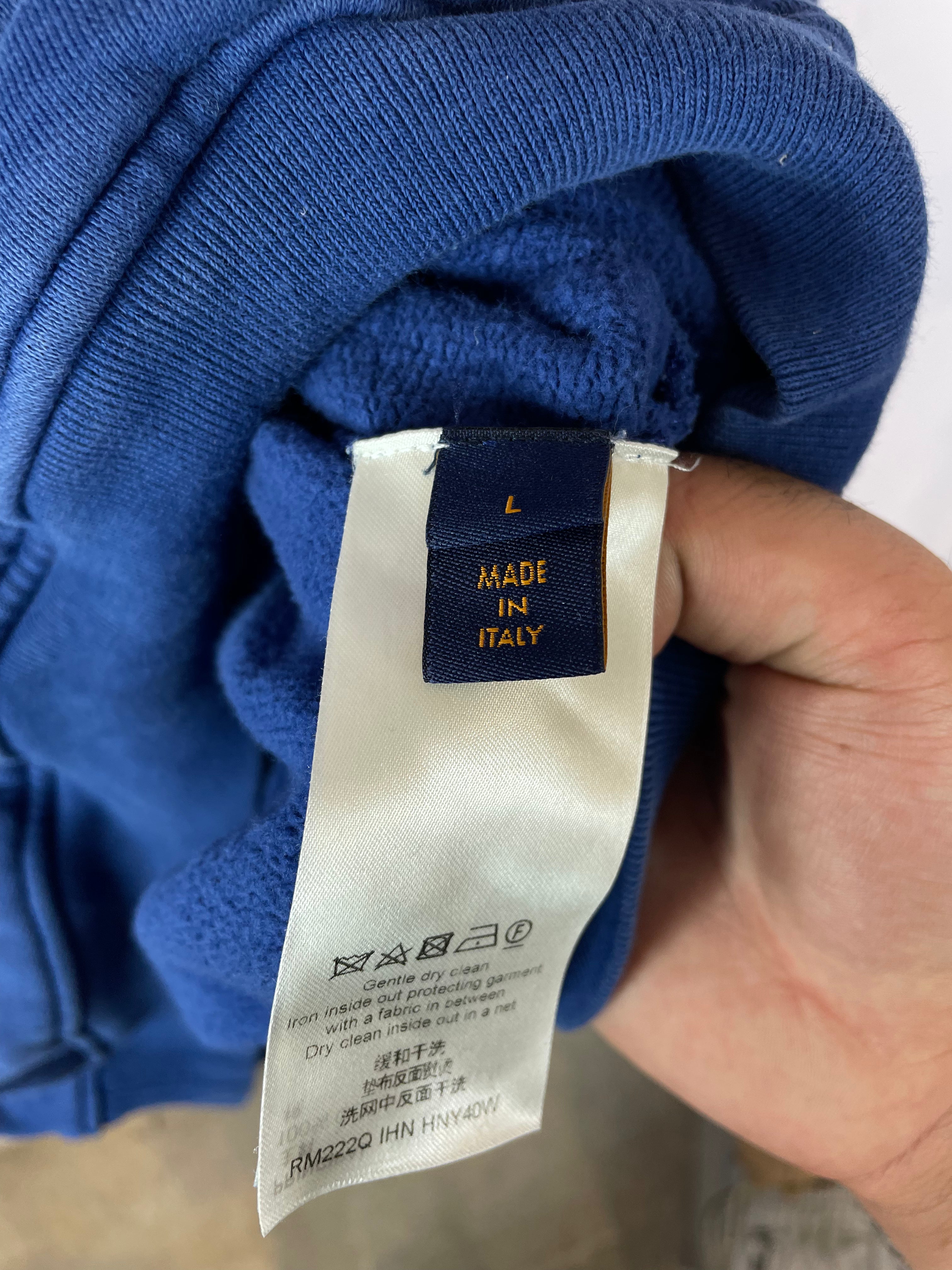 LV Monogram Pullover Hoodie Blue Used Large (Fits Small)