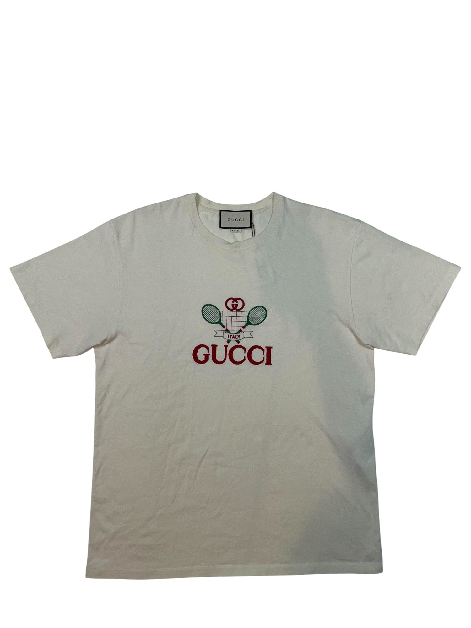 Gucci Tennis Logo Cream Tee