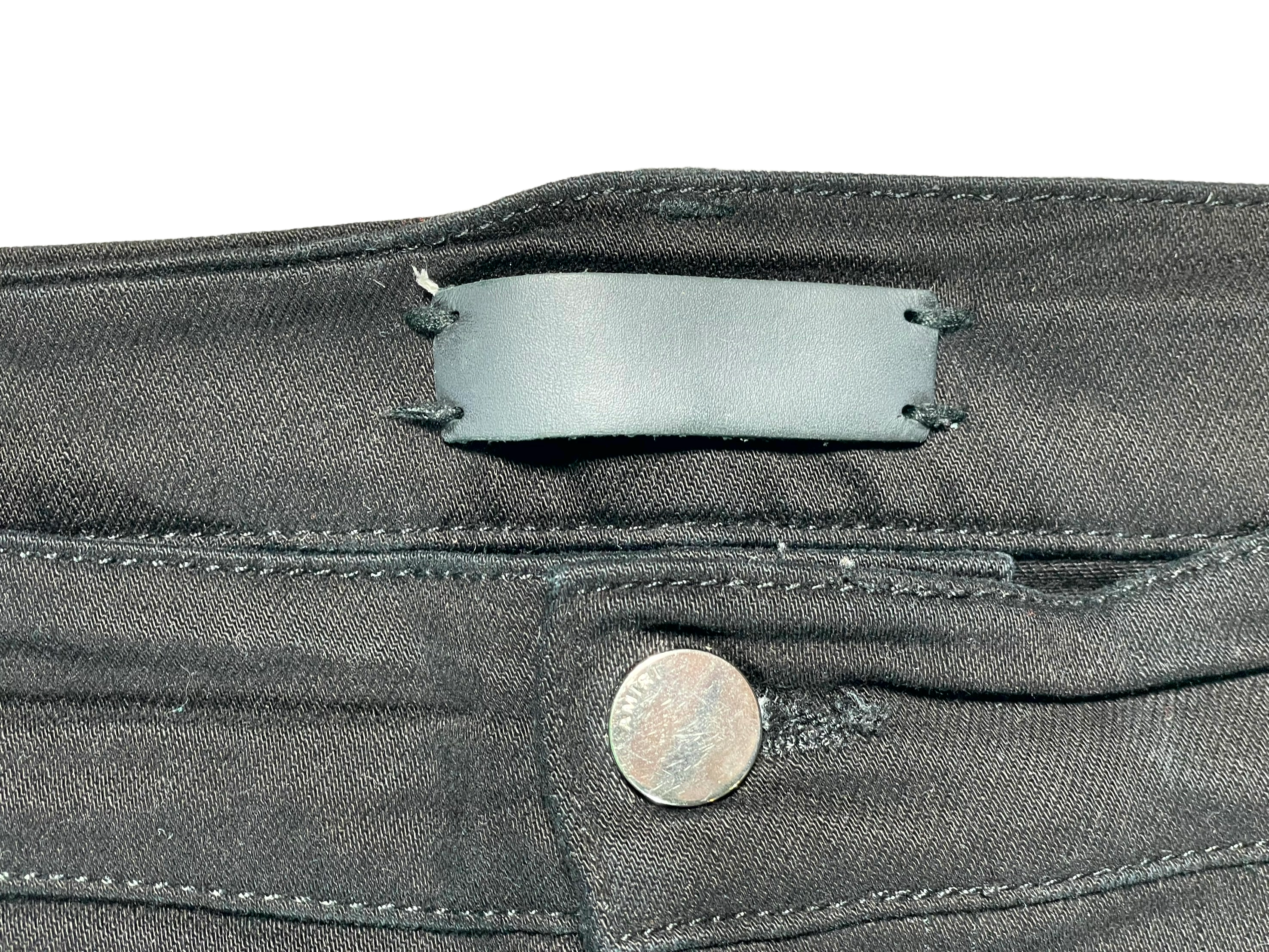 Amiri Plain Thrasher Ripped (Old Season Zipper) Black Jeans