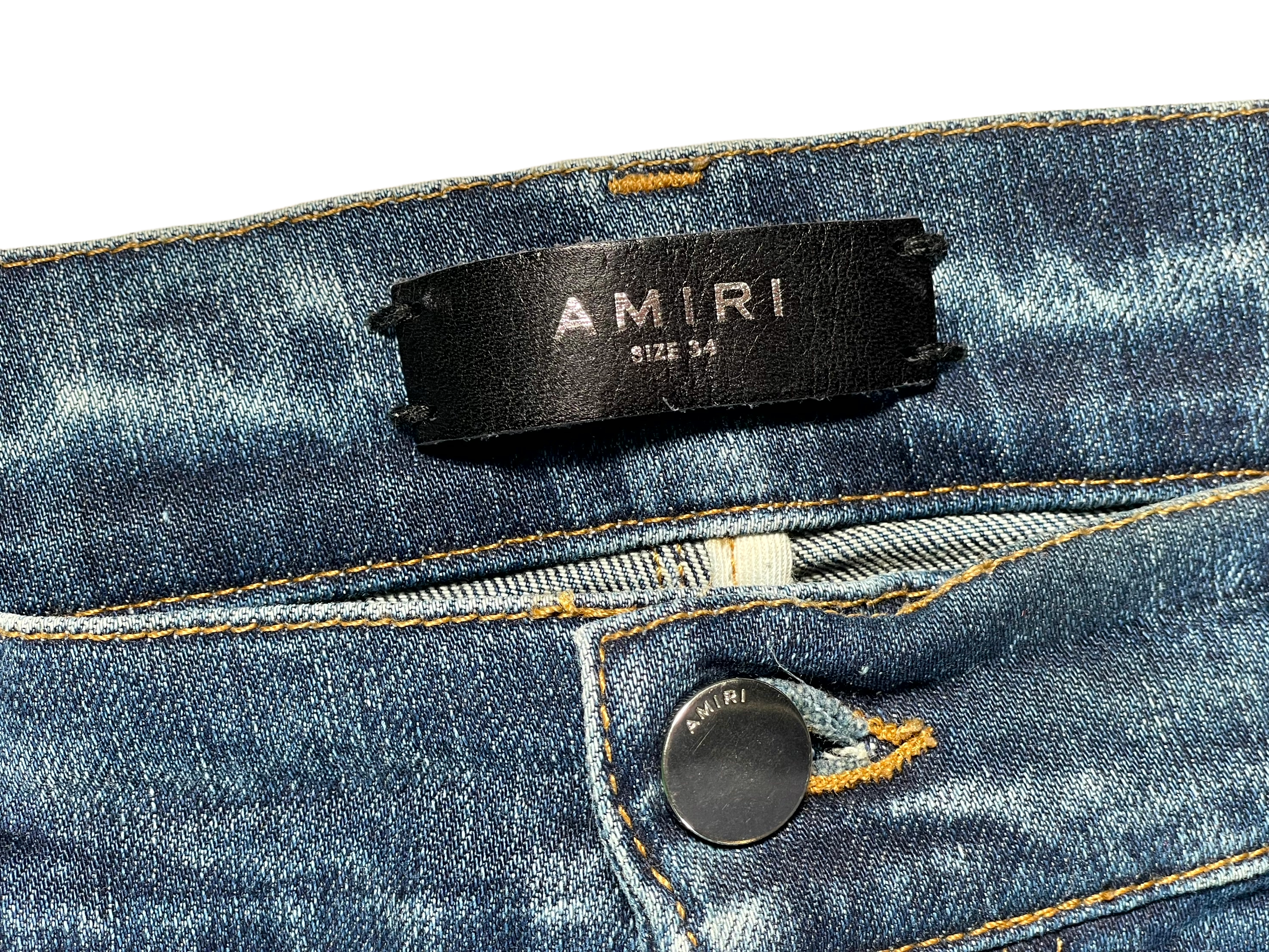 Amiri MX2 Denim Denim Patch Light Wash Jeans