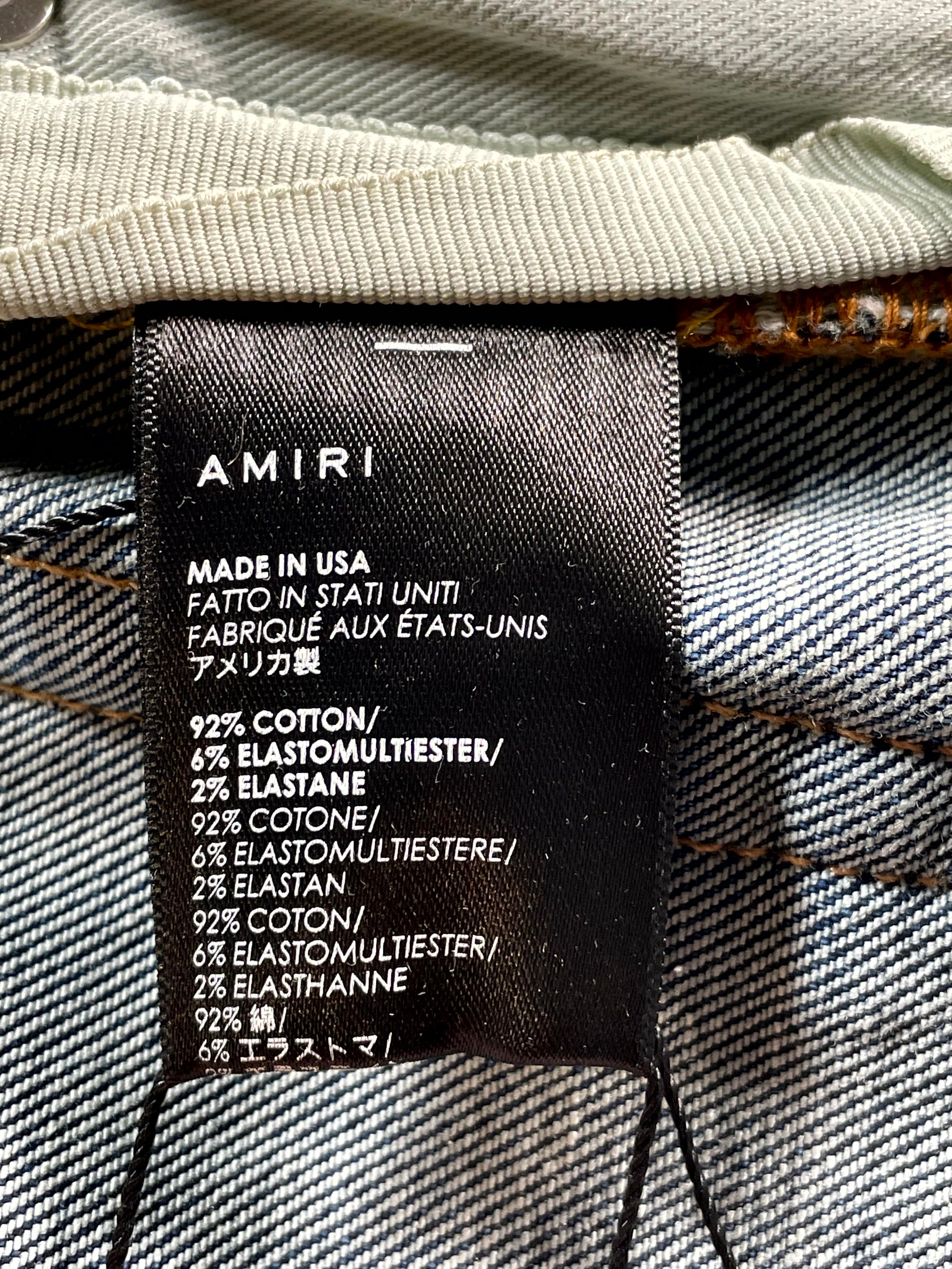 Amiri MX2 Denim Denim Patch Light Wash Jeans