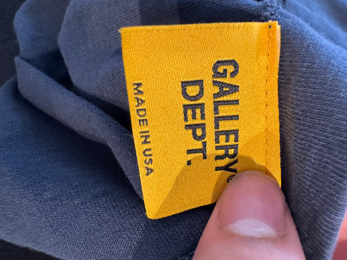 Gallery Dept French Logo Tee Navy Yellow Used XXL