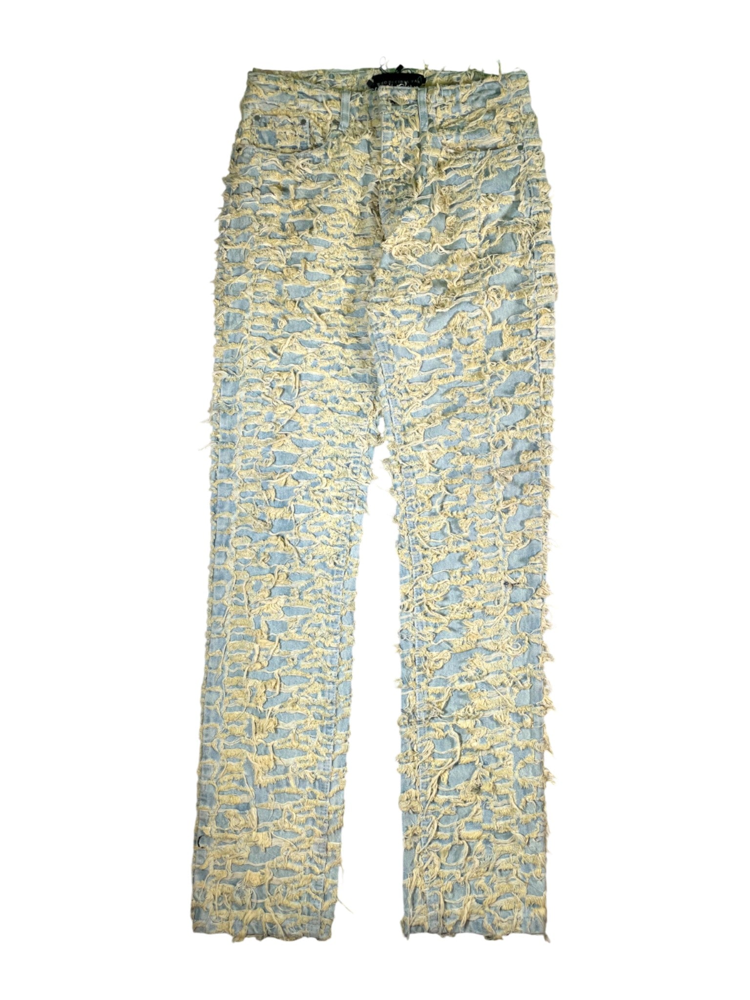 WDW Husk Distressed Denim Light Wash & Gold Jeans