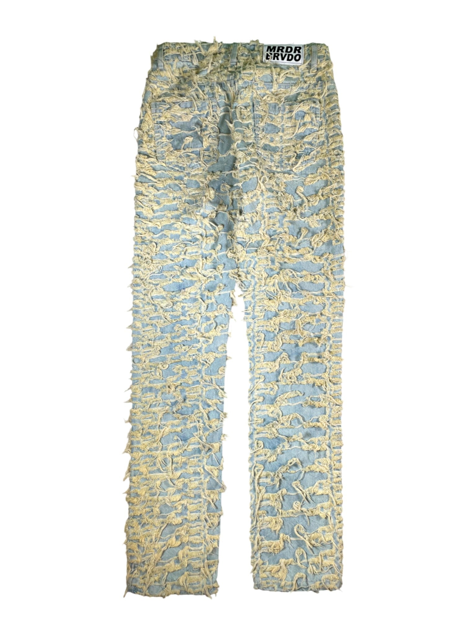 WDW Husk Distressed Denim Light Wash & Gold Jeans