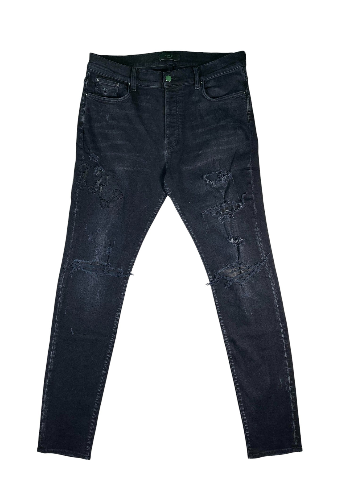 Amiri 'Old English' Black Jeans