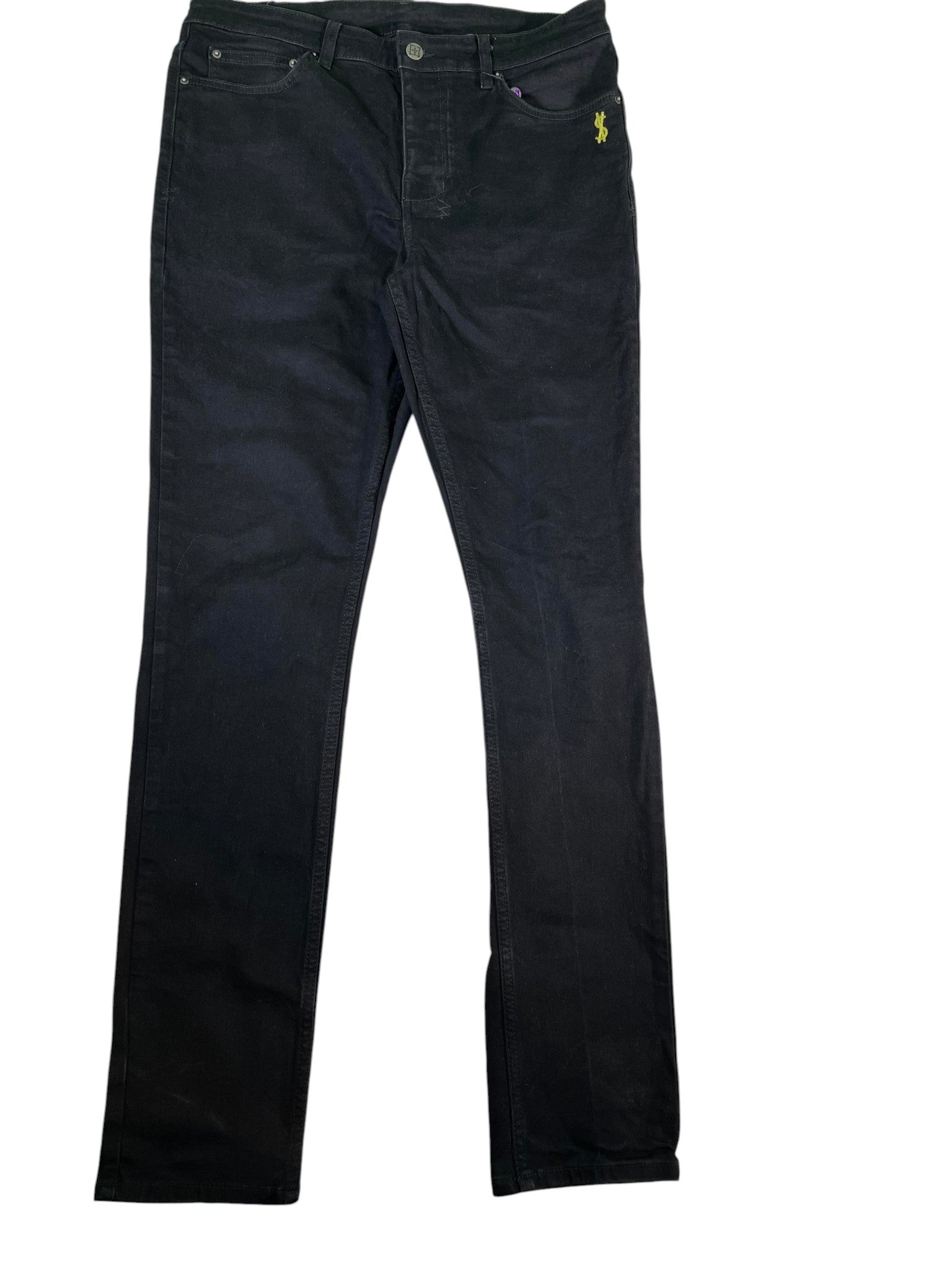 Ksubi Yellow Plain Black Jeans