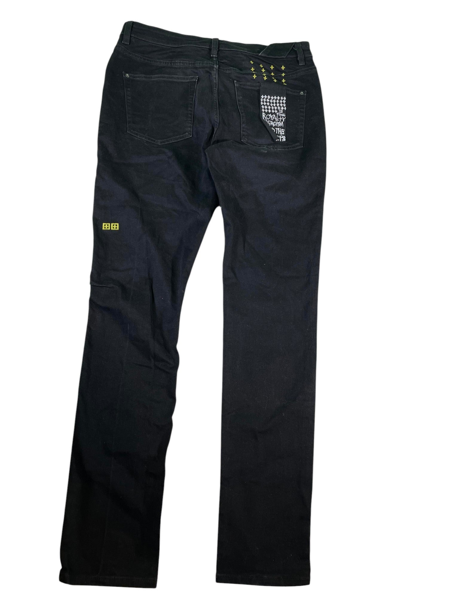 Ksubi Yellow Plain Black Jeans