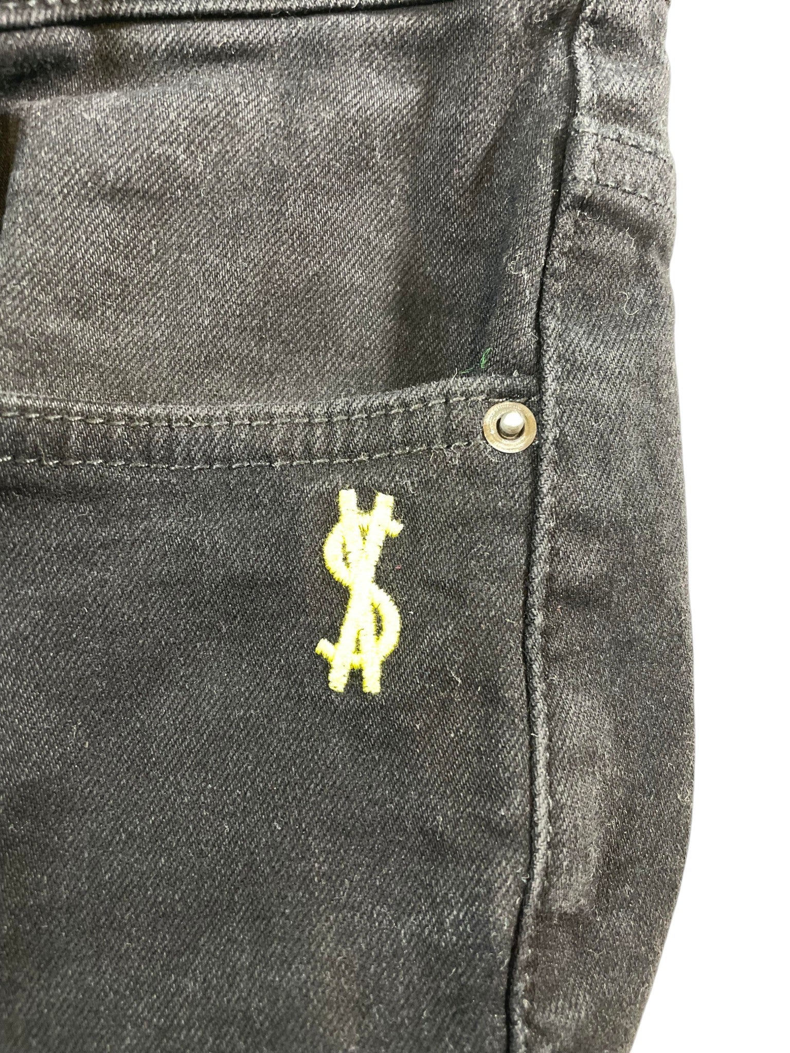 Ksubi Yellow Plain Black Jeans