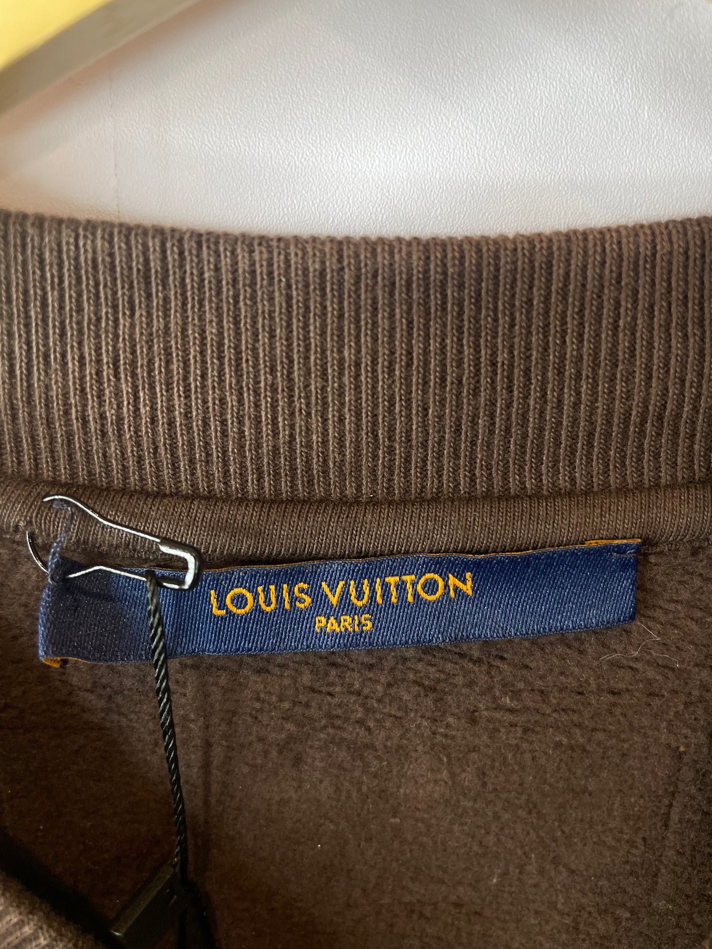 LV Crewneck Brown Velour Used Small