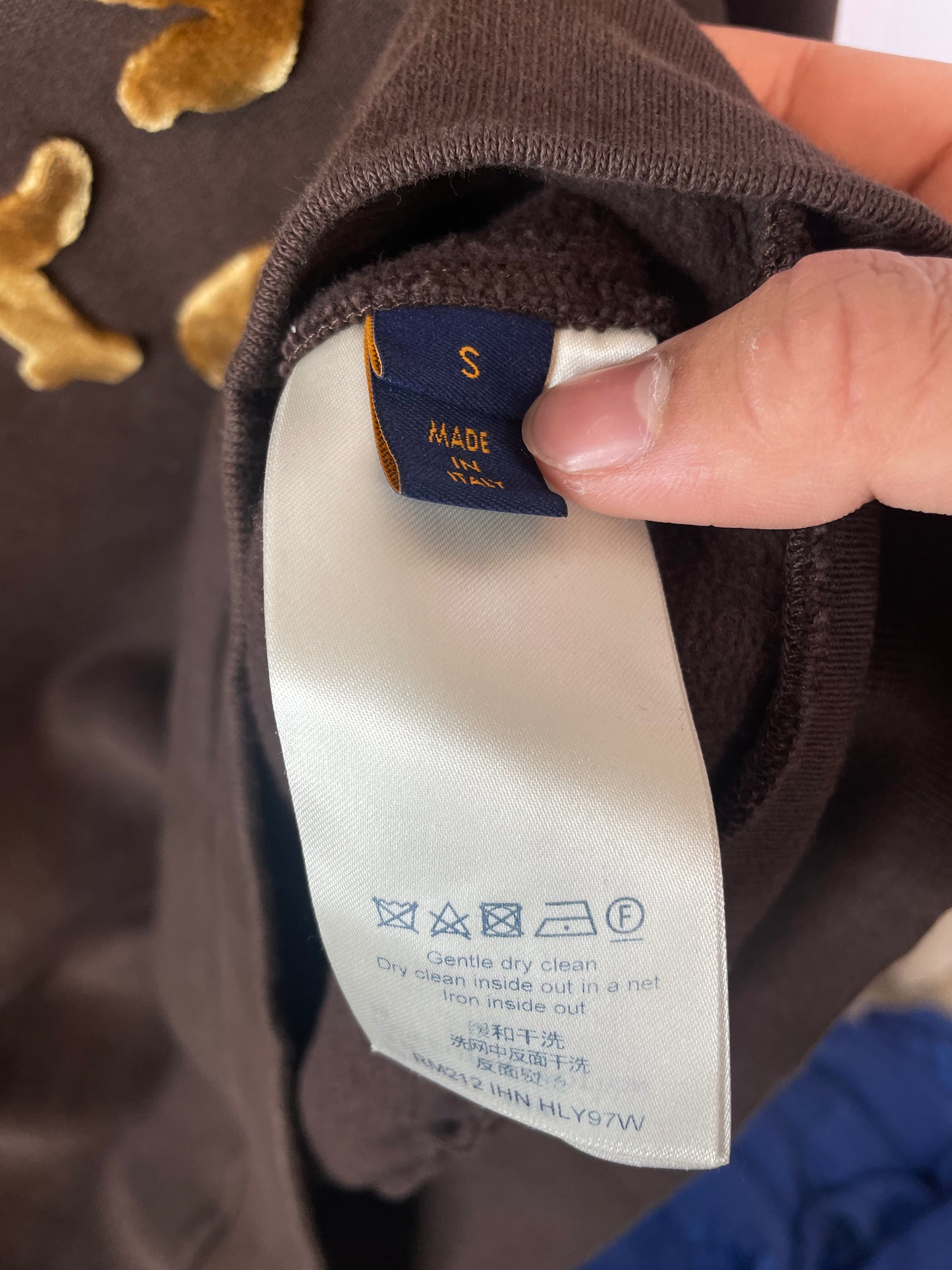 LV Crewneck Brown Velour Used Small