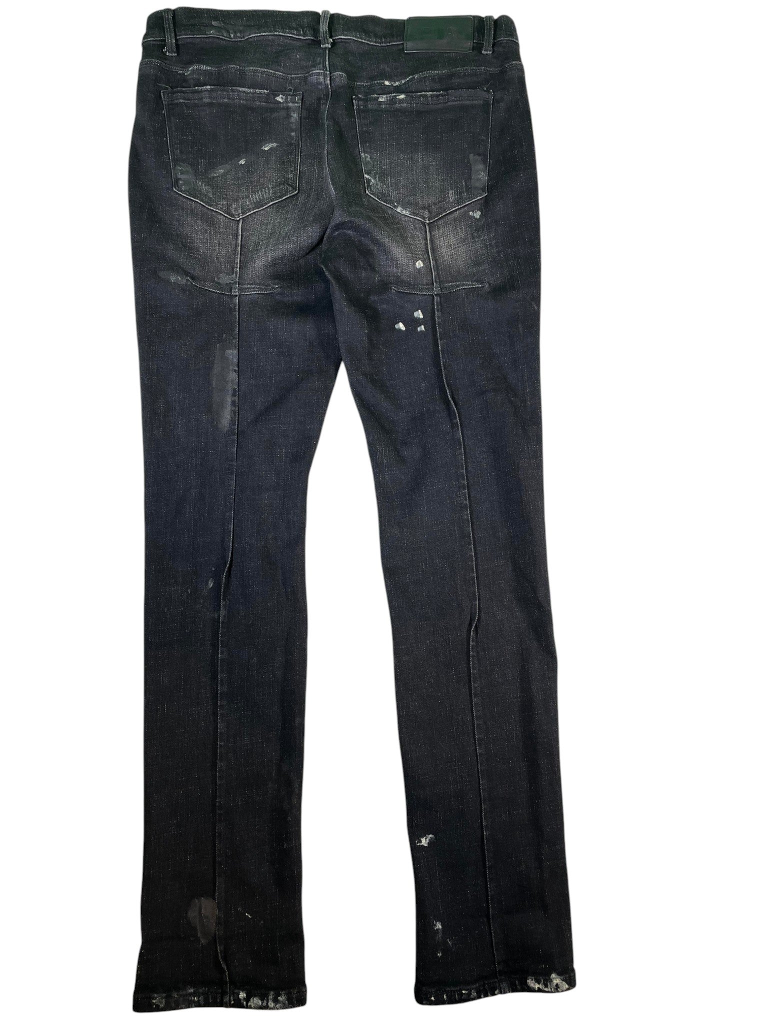 RTA Splatter Ripped Black Wash Jeans
