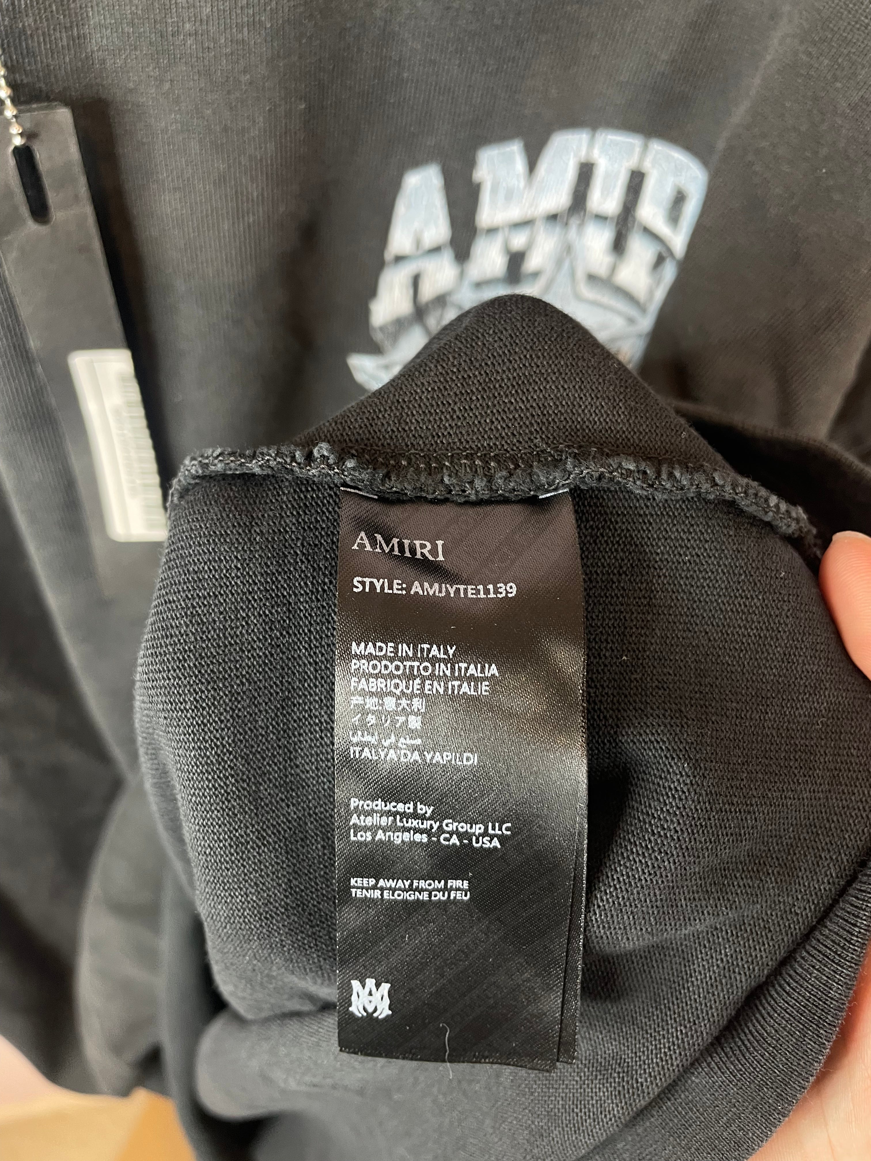 Amiri Championship Tee Black Wash New With Tags 3XL