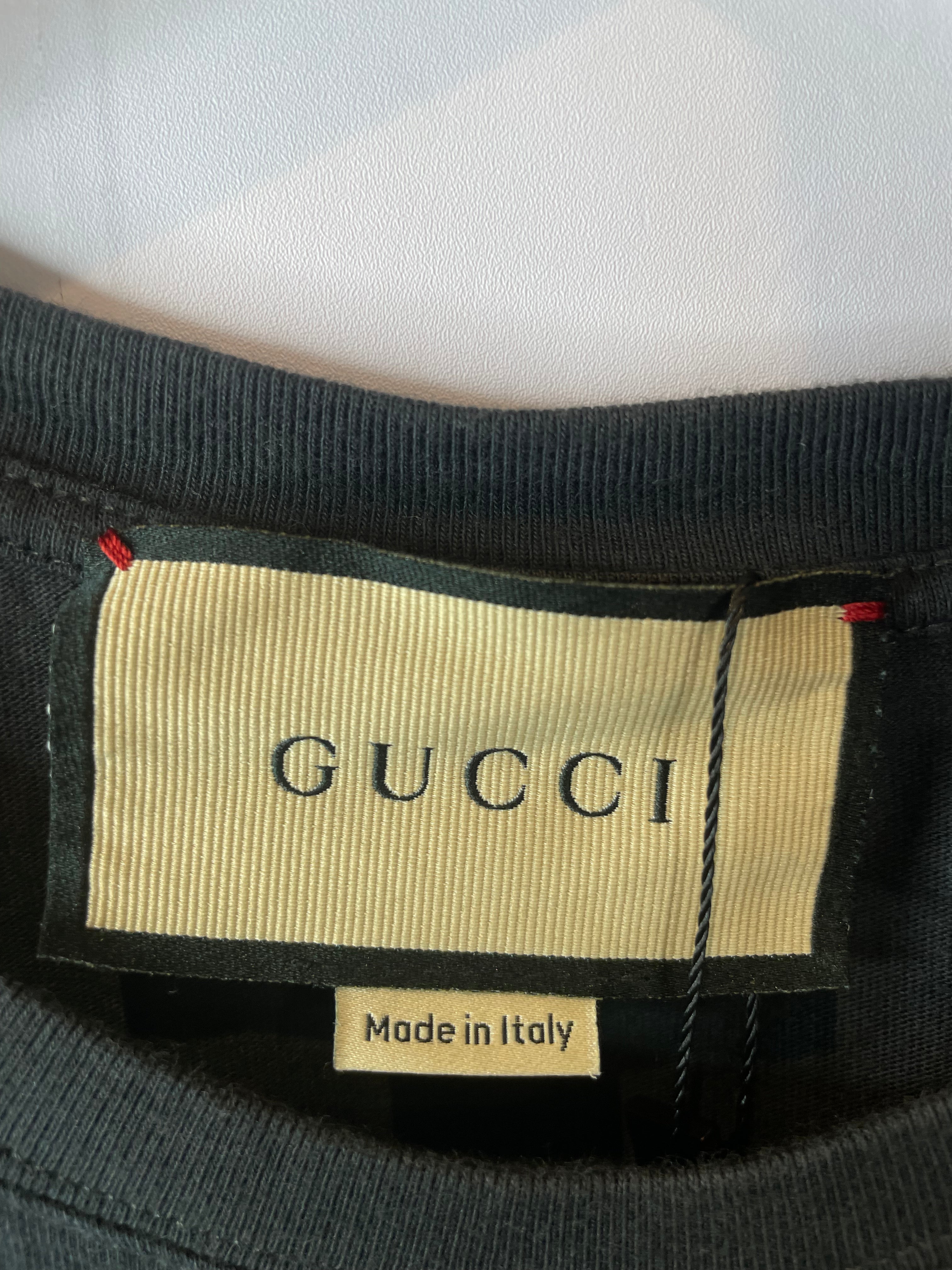 Gucci Mushroom Tee Black Multi Used Medium