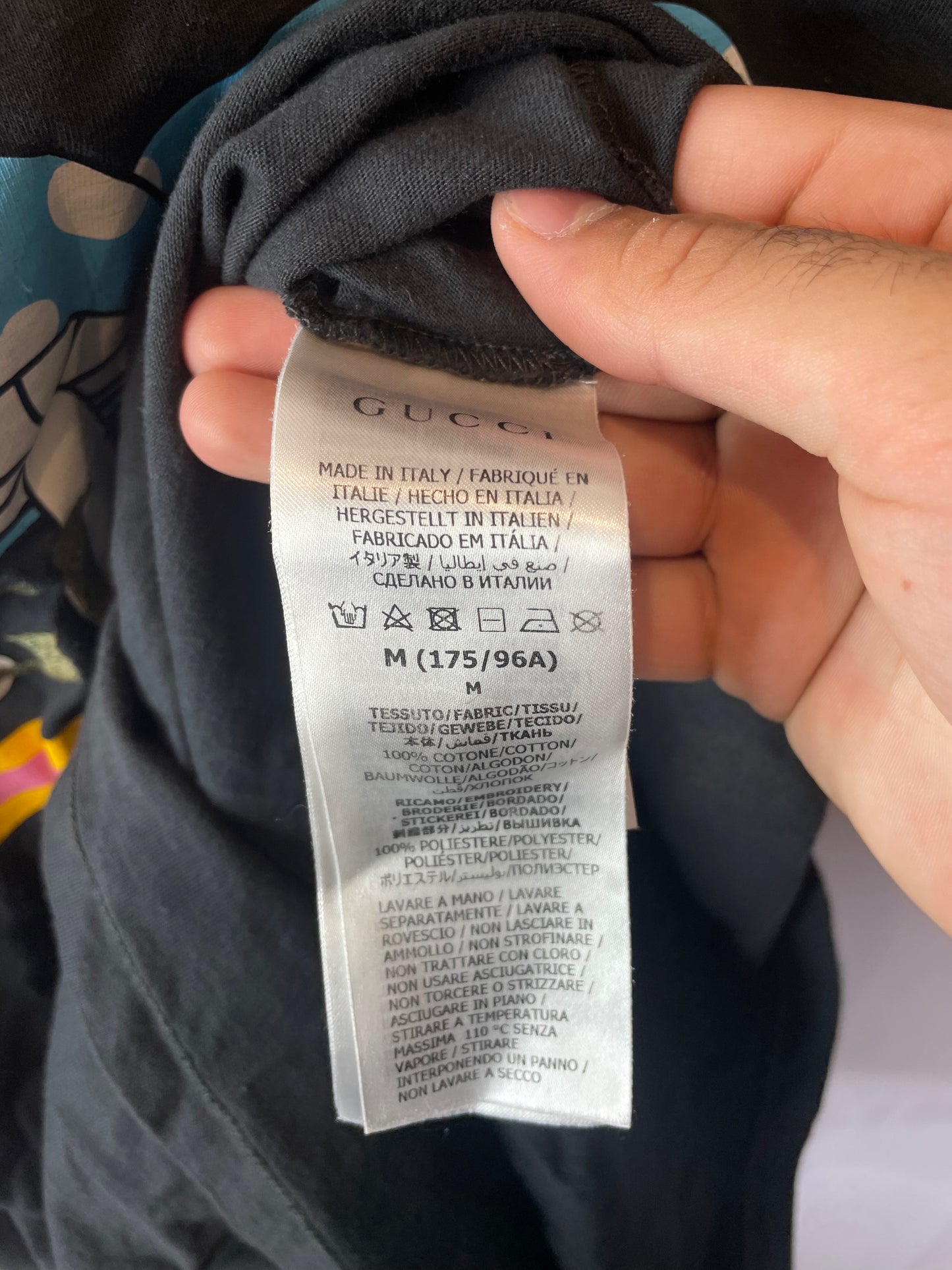 Gucci Mushroom Tee Black Multi Used Medium