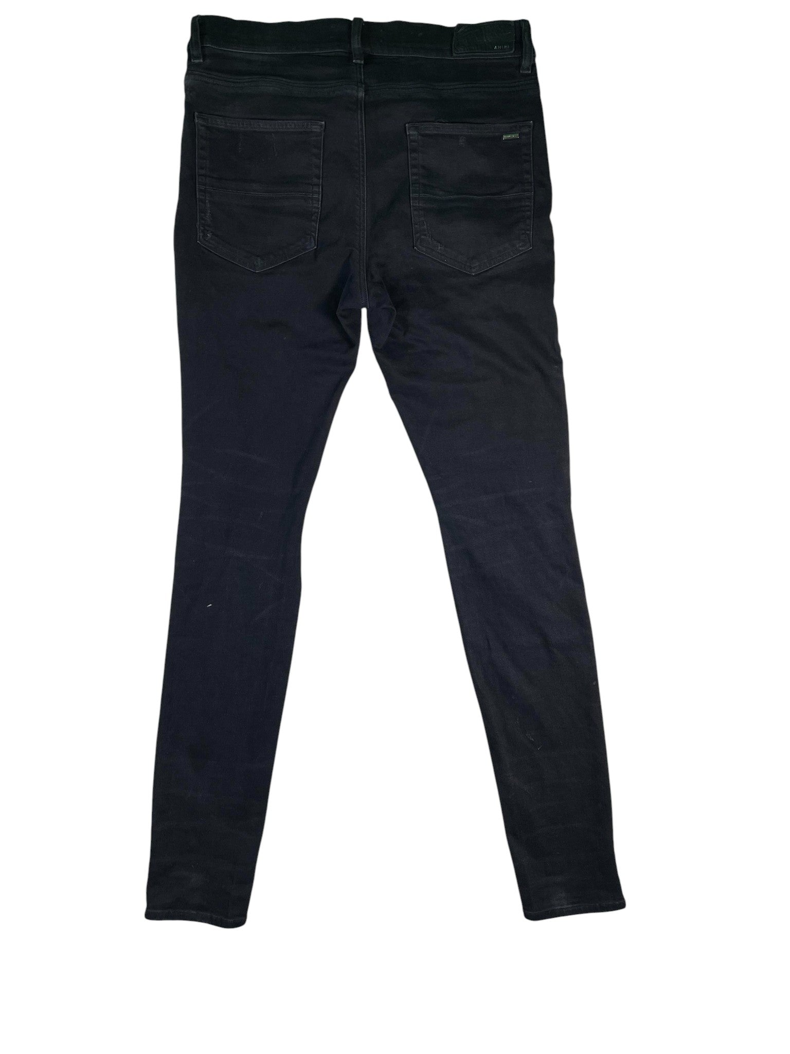 Amiri Black Knee Rip Thrasher Jeans