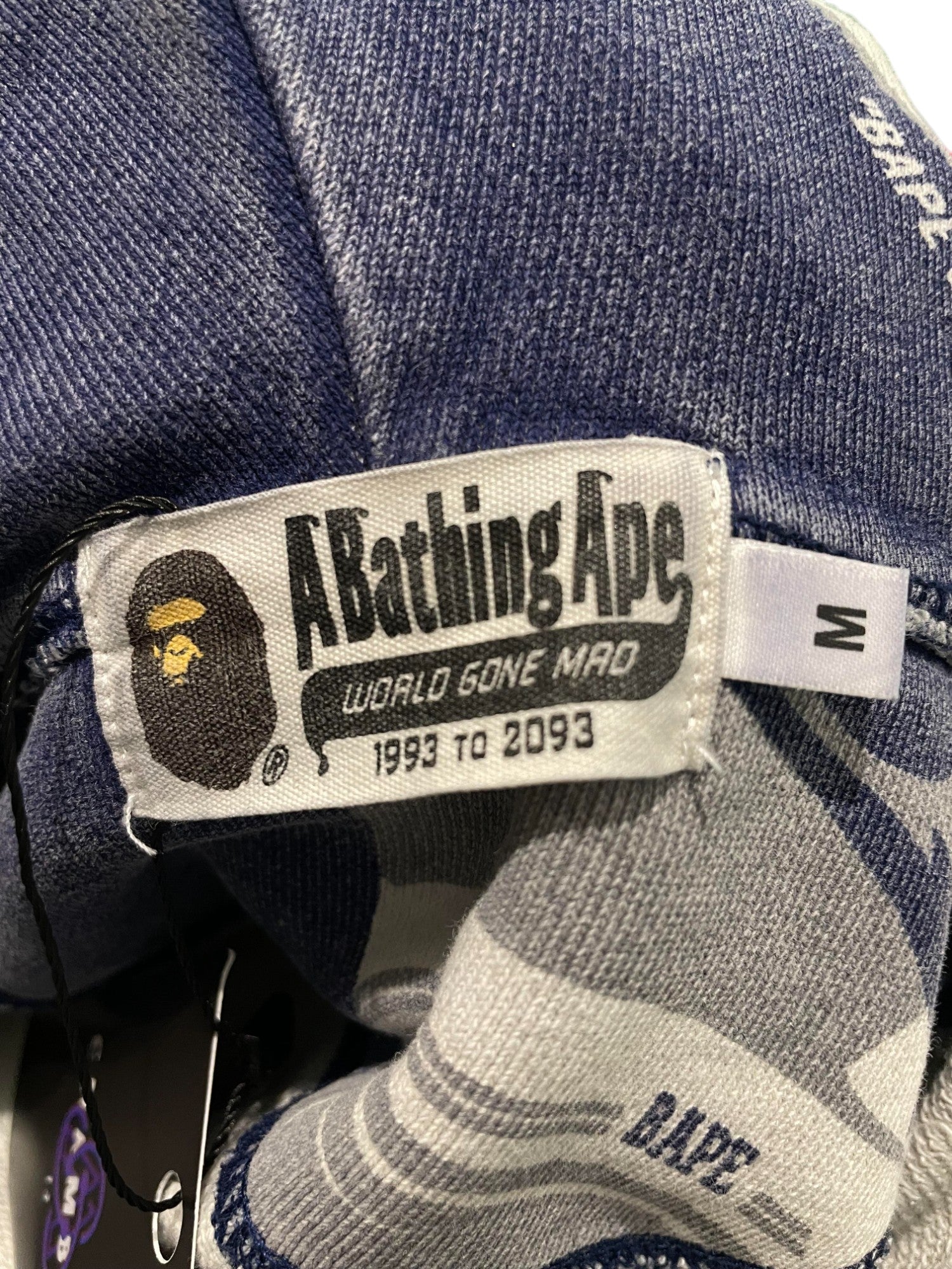 Bape White "Bapesta" Zip Up Blue Hoodie