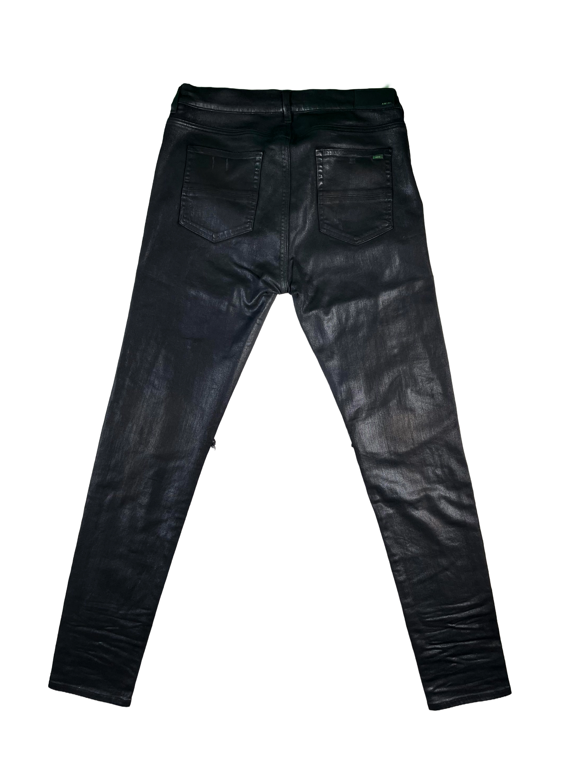 Amiri Wax Black Jeans