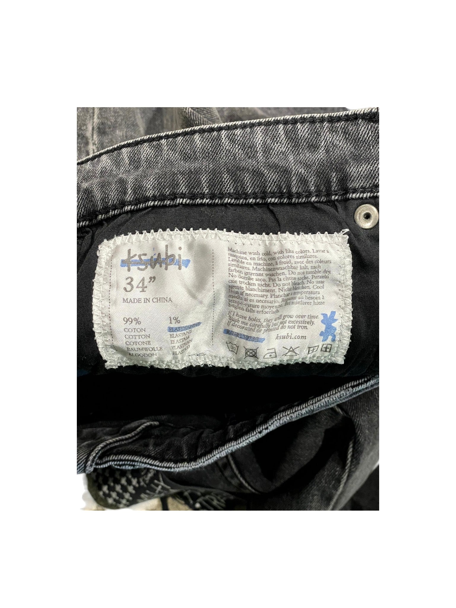 Ksubi Plain Black Wash Jeans