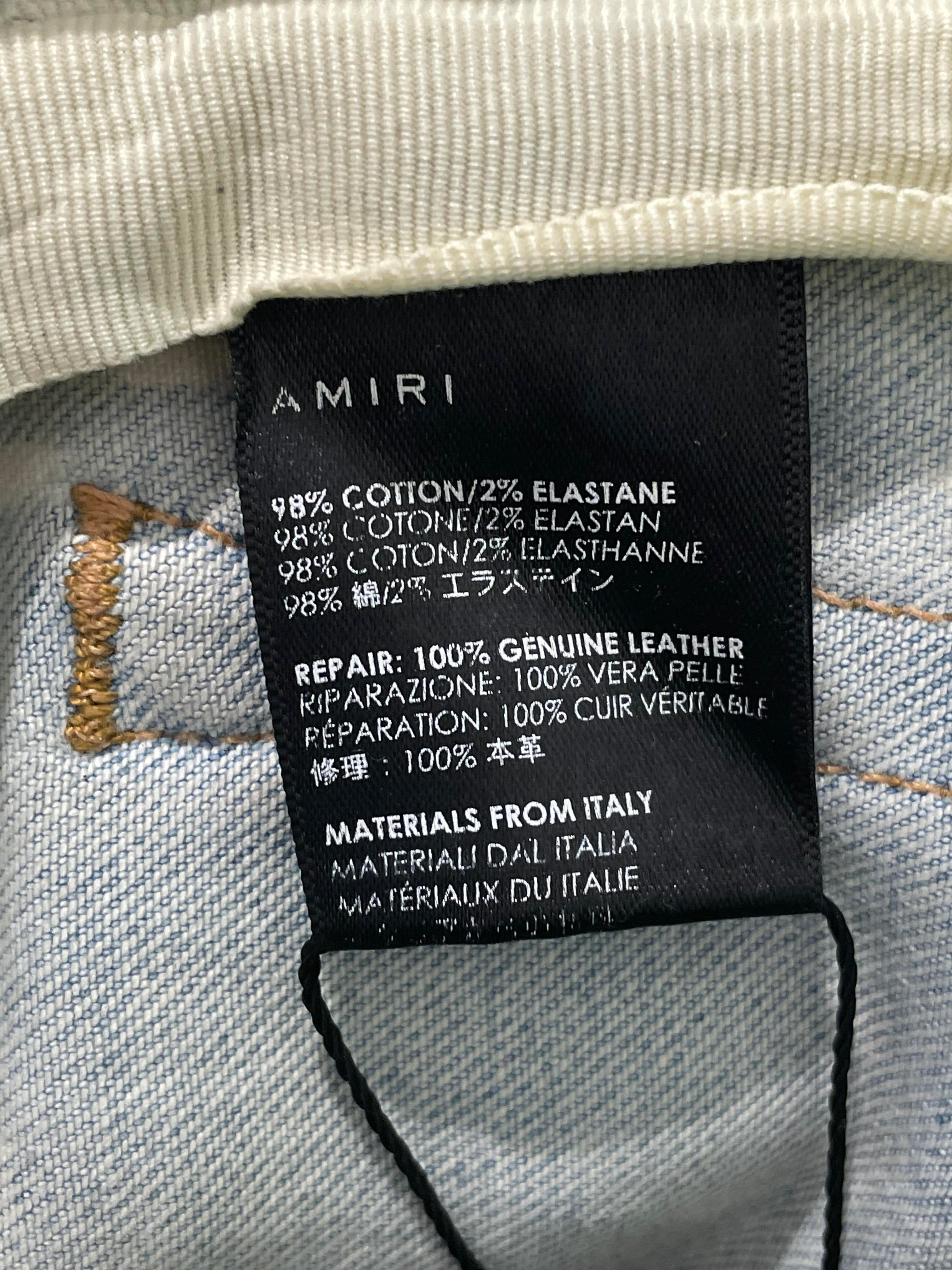 Amiri Thrasher Bleached Star Light Wash Blue Jeans