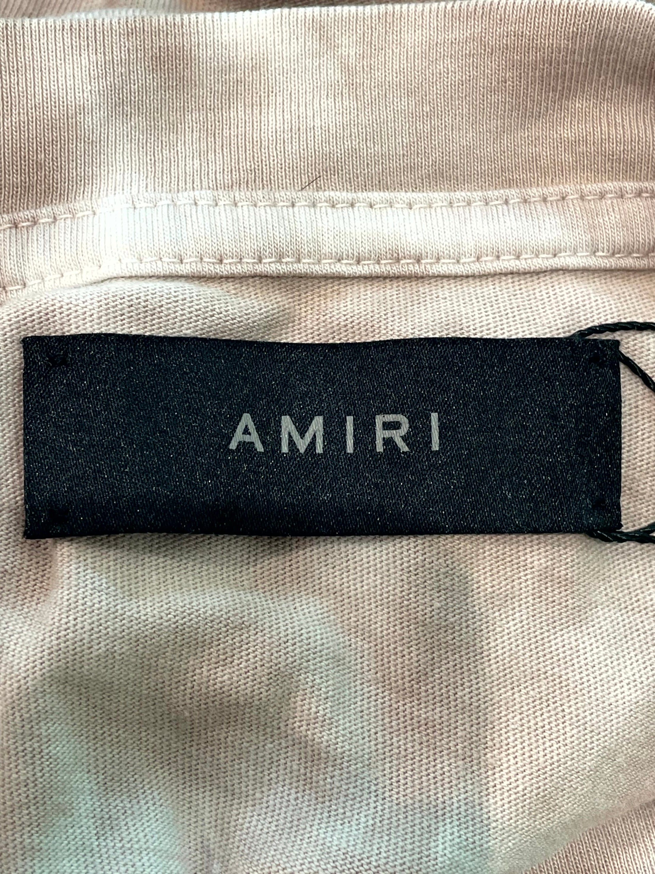 Amiri Tie Dye MA Logo Tee Brown