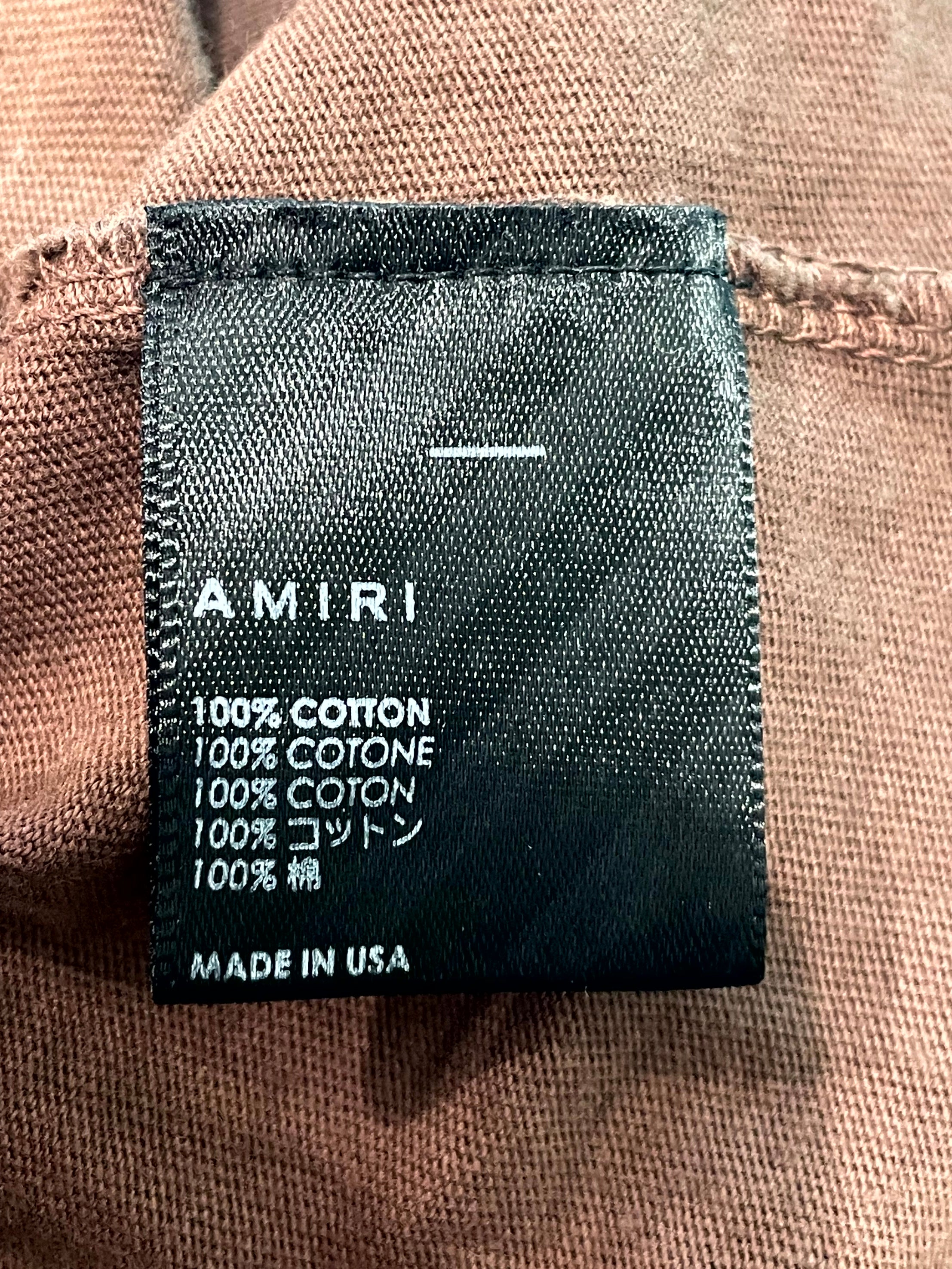 Amiri Tie Dye MA Logo Tee Brown