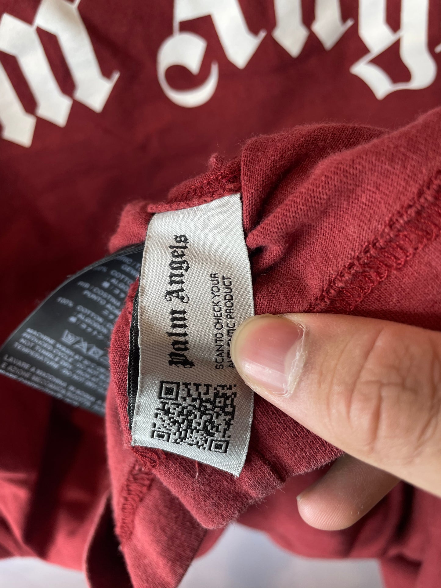 Palm Angels Teddy Bear Tee Maroon Used XXL