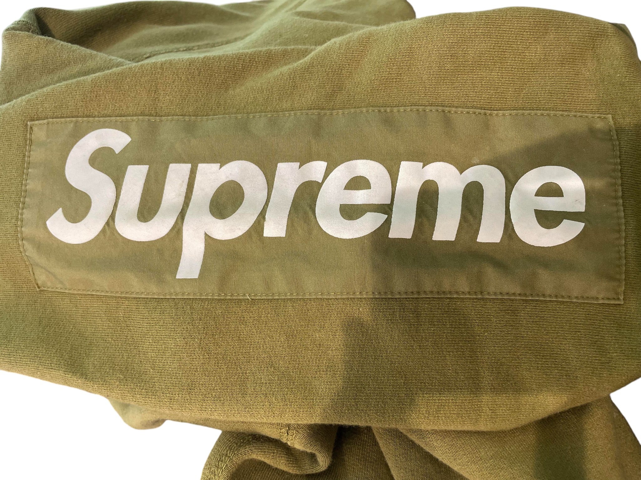 Supreme Sleeve Logo Olive Hoodie