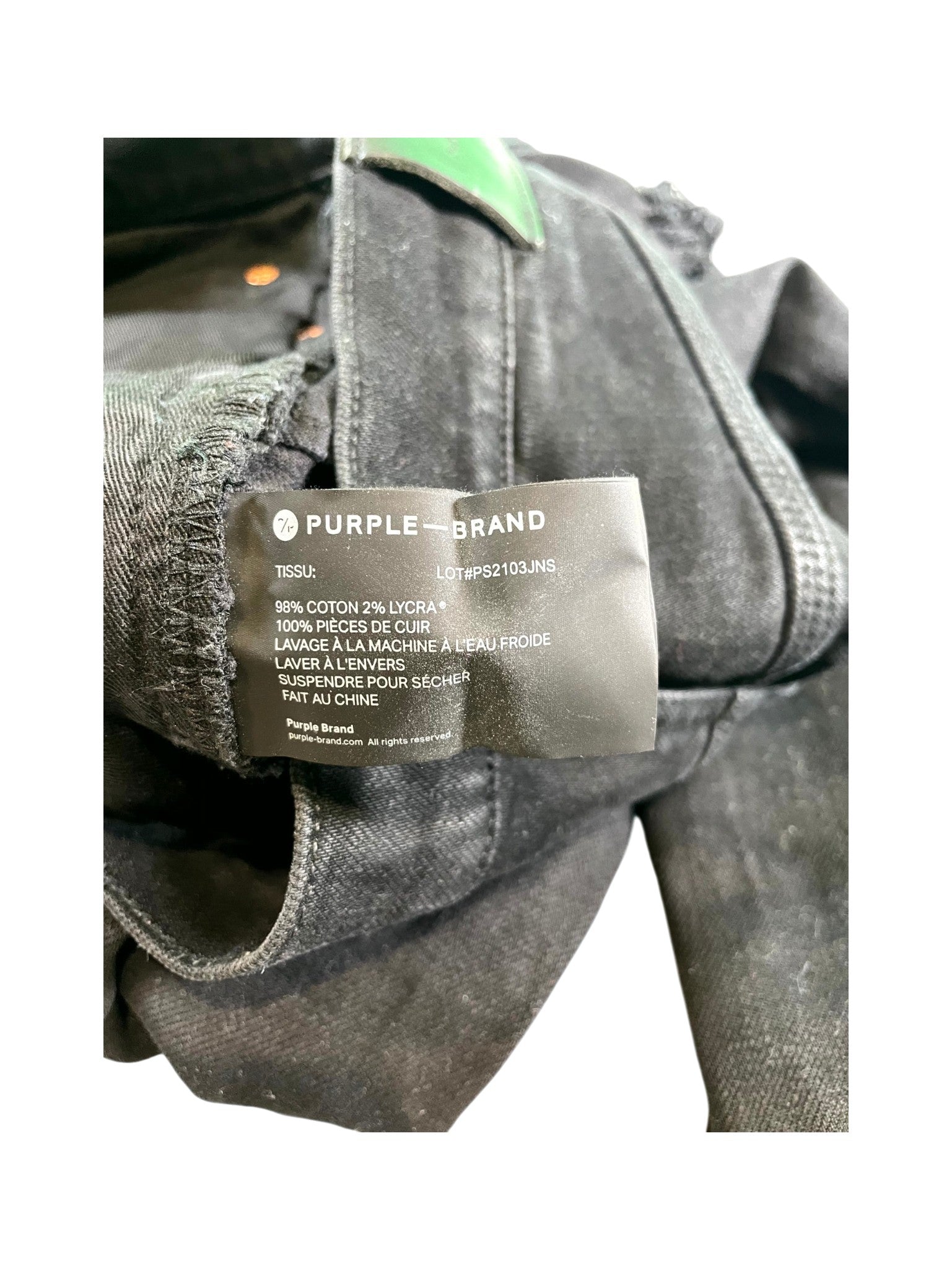 Purple Brand "Splatter" Black Jeans