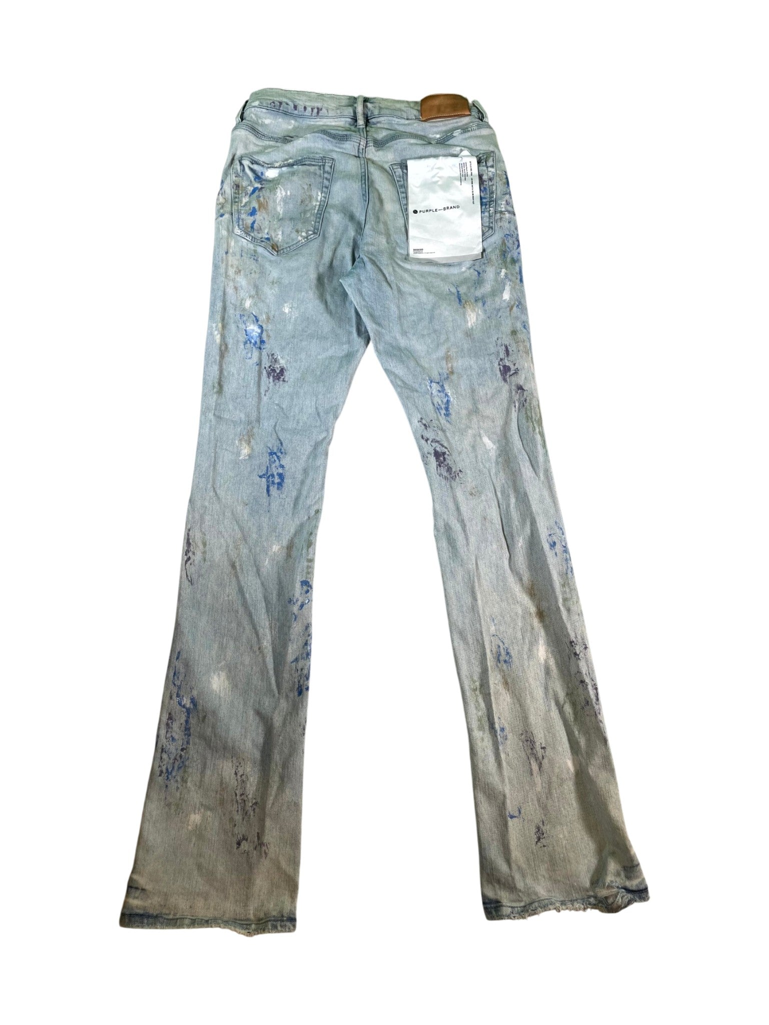 Purple Brand Splatter Light Wash Jeans