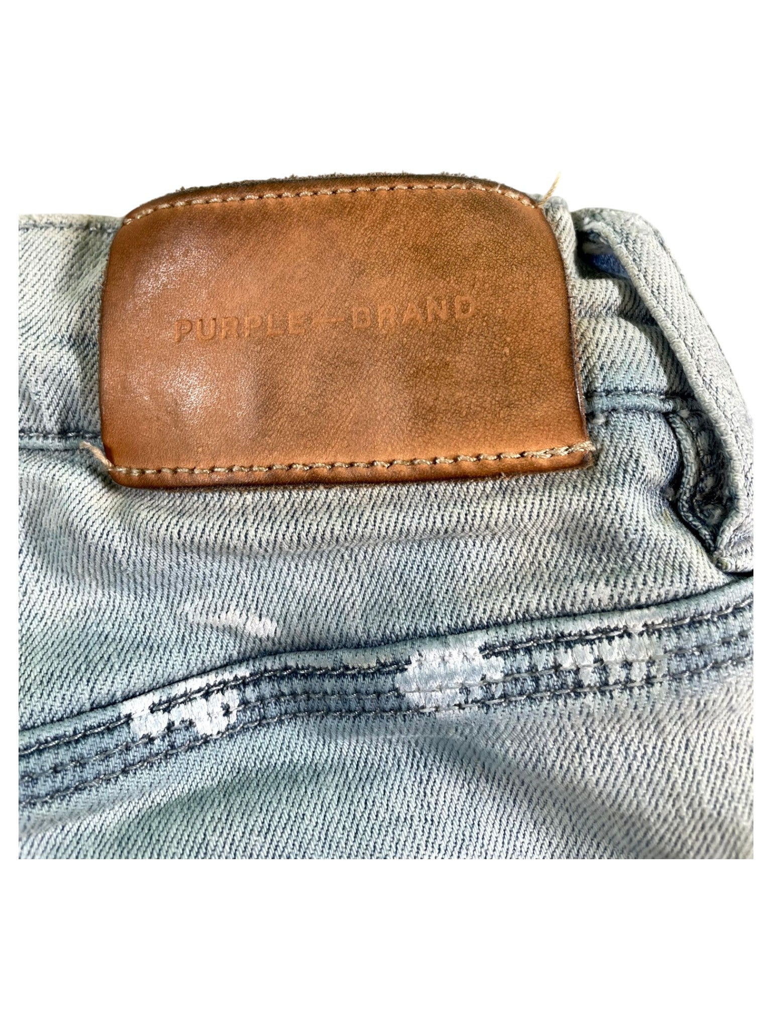 Purple Brand Splatter Light Wash Jeans