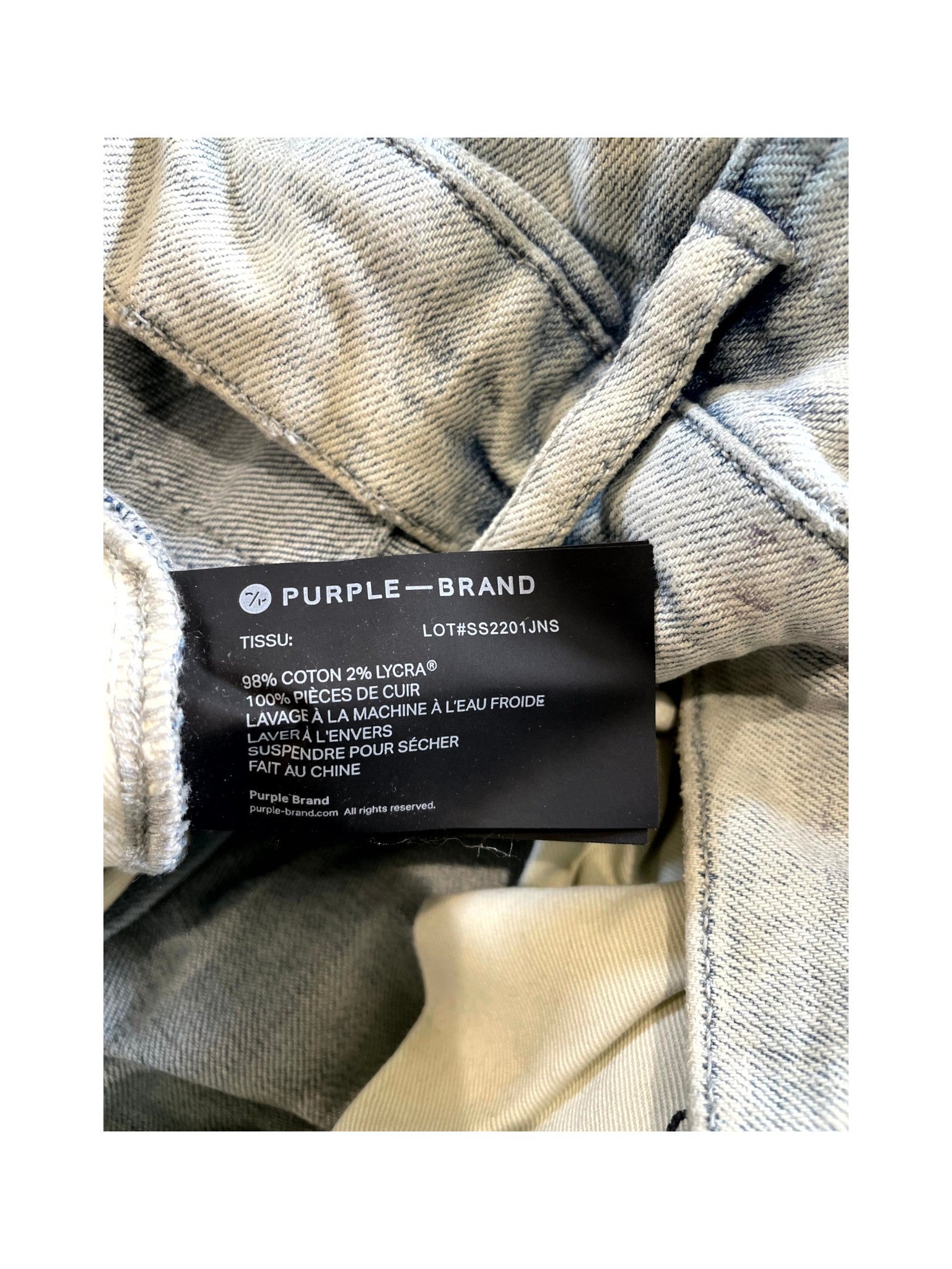Purple Brand Splatter Light Wash Jeans