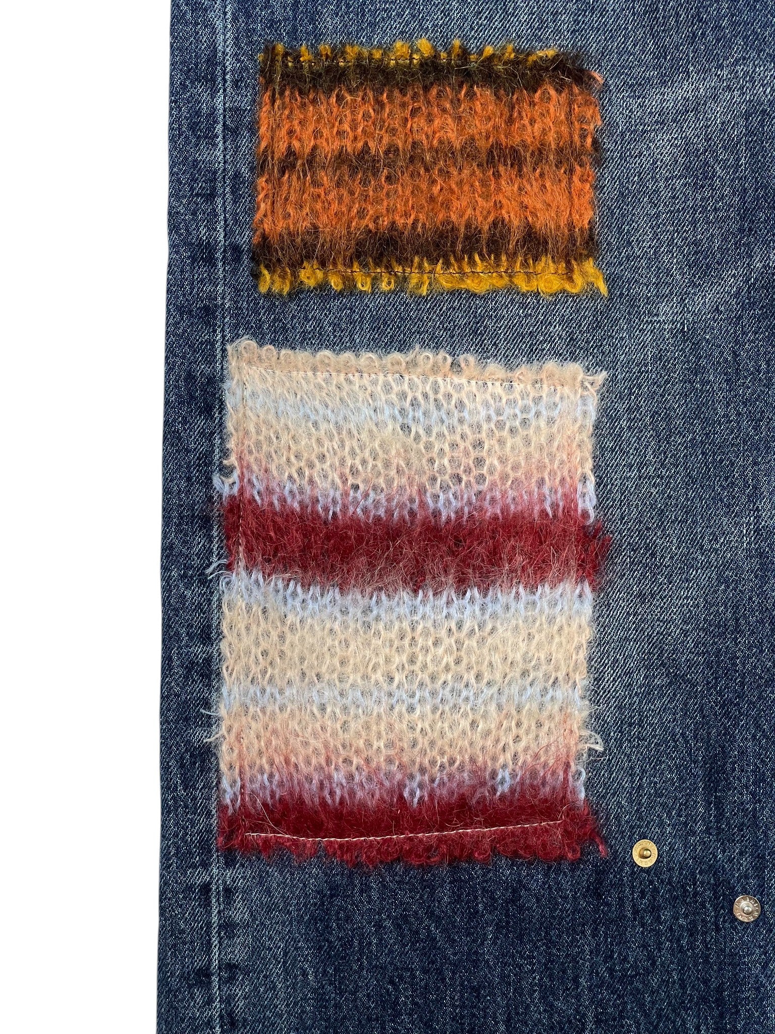 Marni Navy Denim Mohair Patch Jeans