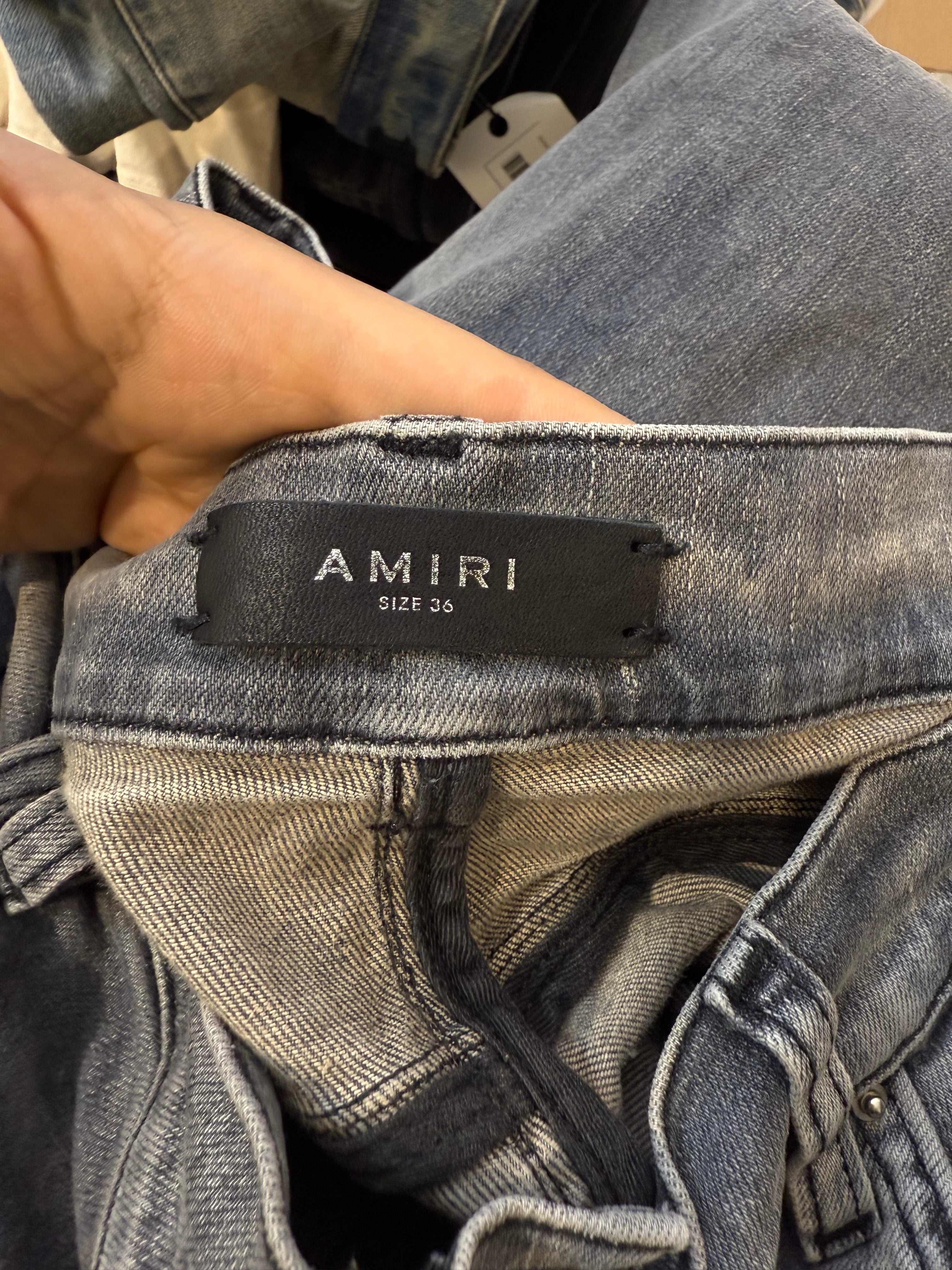 Amiri Jeans Stencil Grey All Over Used 36
