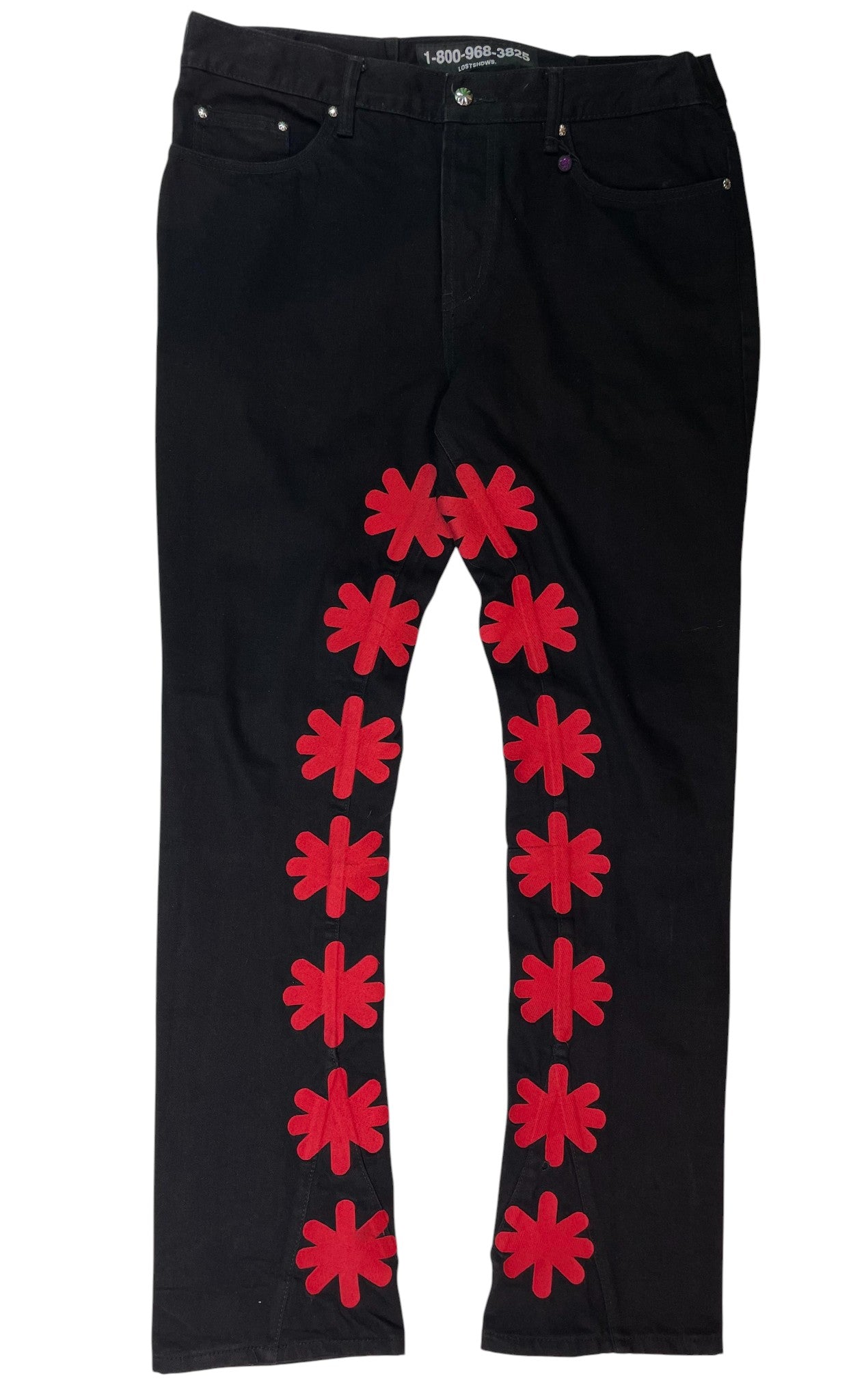 LOSTSHDWS Black Red Denim Jeans