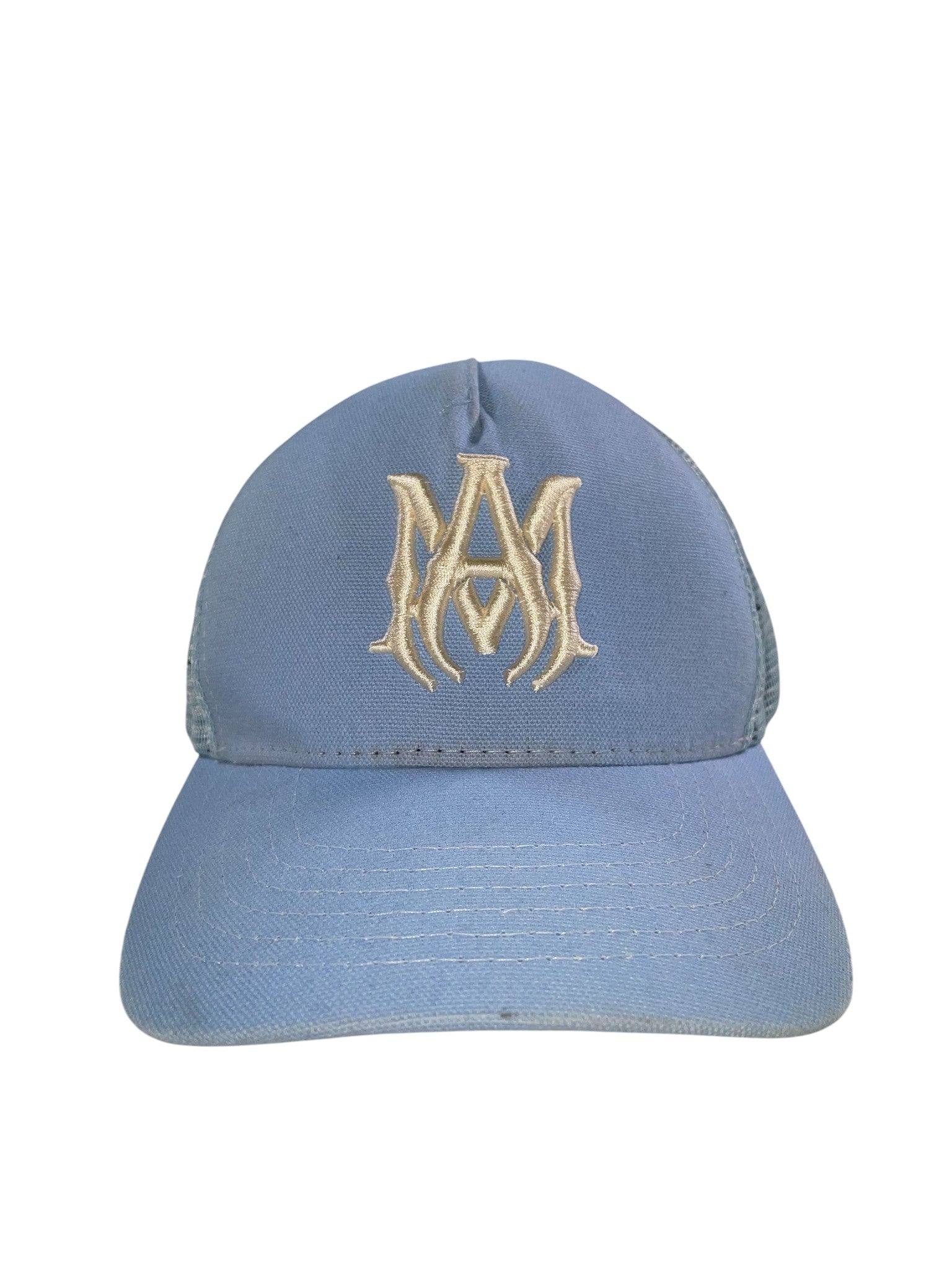 Amiri MA Logo Baby Blue & Cream Hat