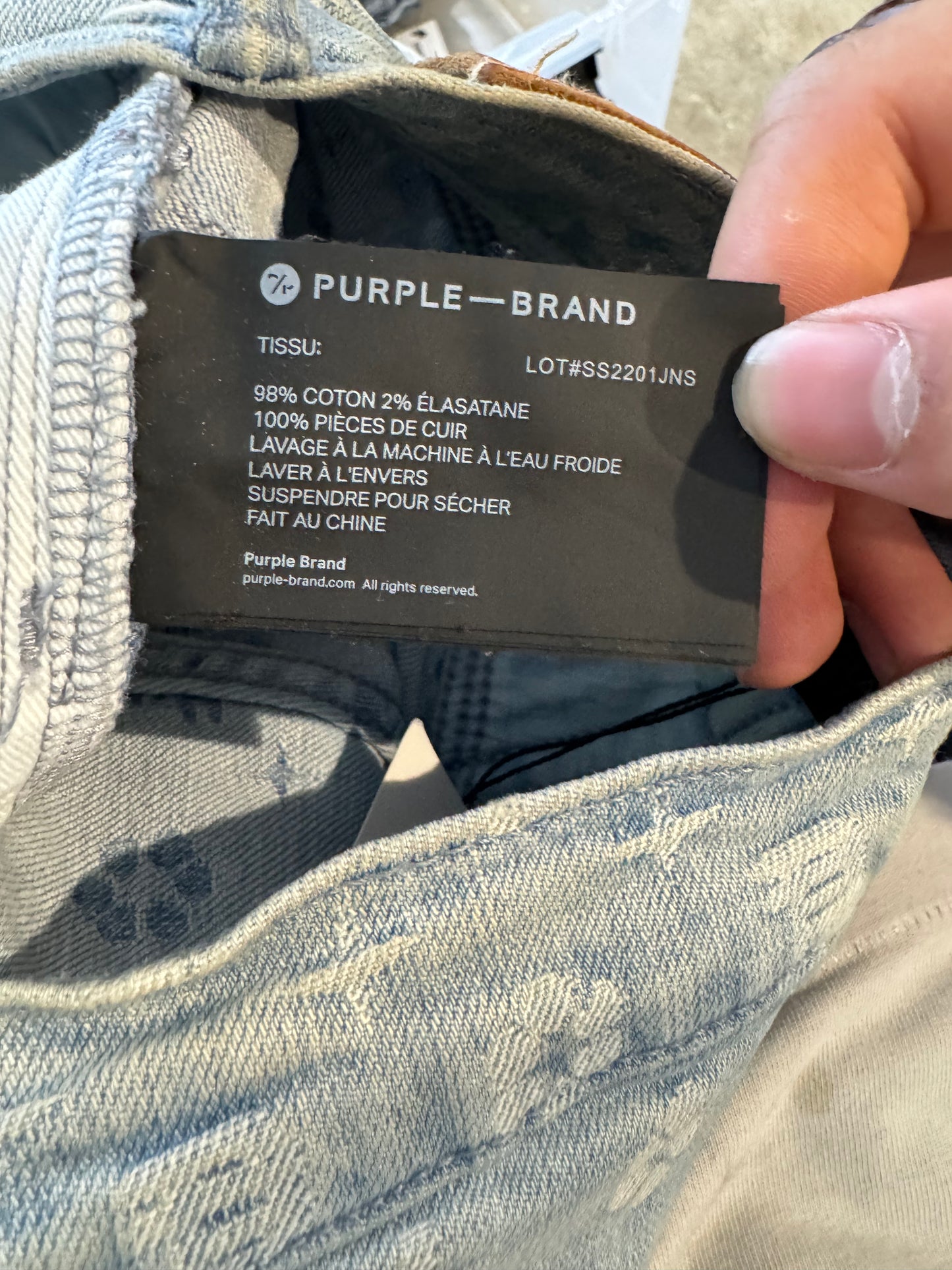 Purple Jeans Light Wash Monogram Used 28