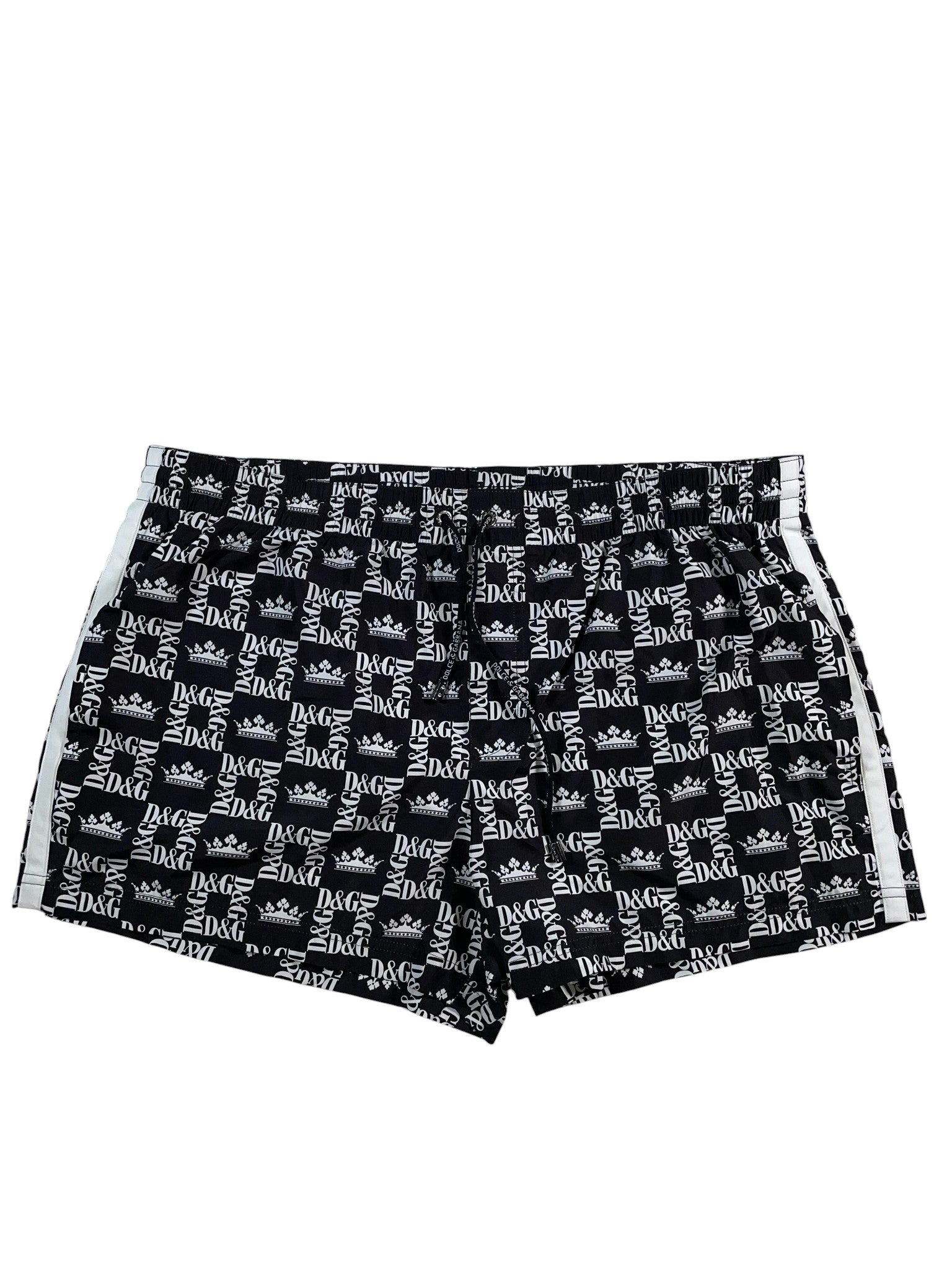 D&G Black & White Short All Over Swim Trunks