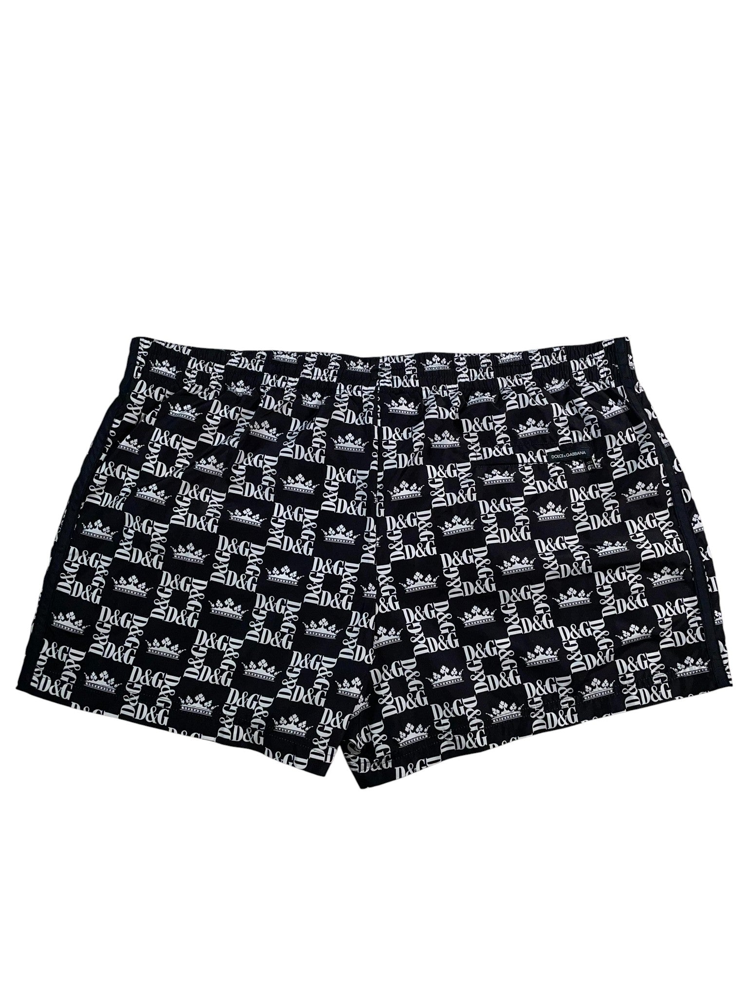 D&G Black & White Short All Over Swim Trunks