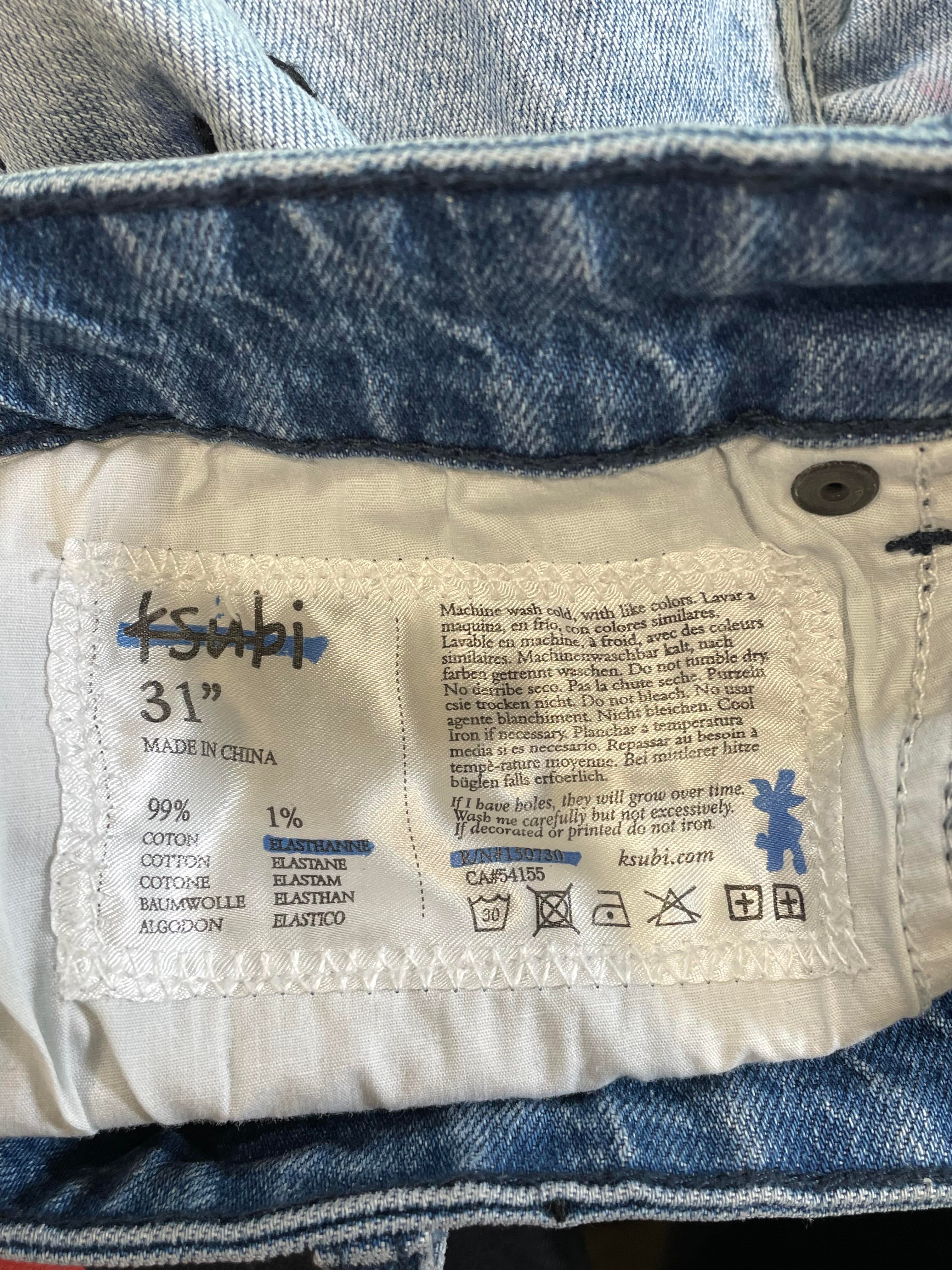 Ksubi Red Patchwork Light Wash Jeans