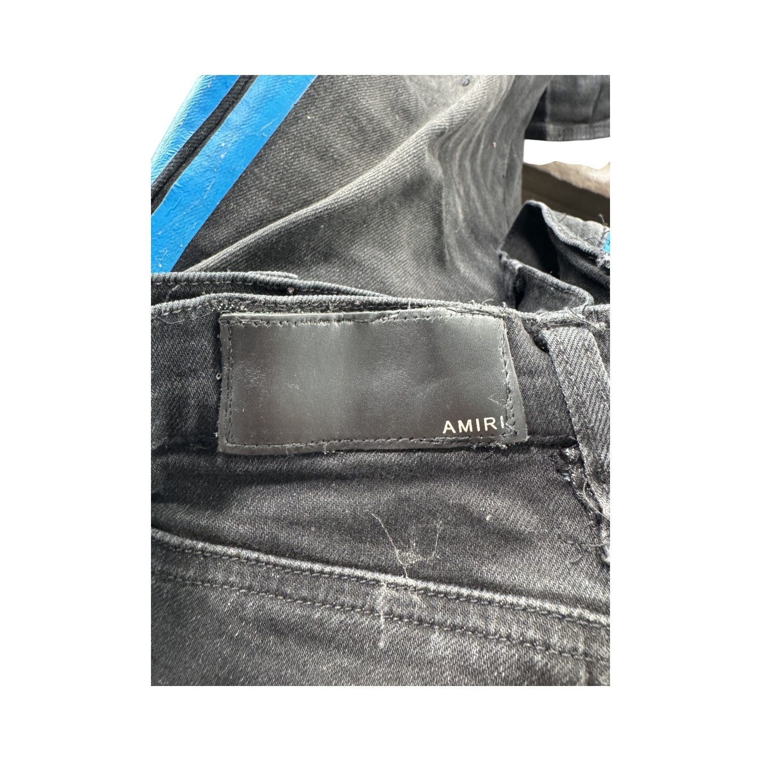 Amiri Stripe Thrasher Black & Blue Jeans