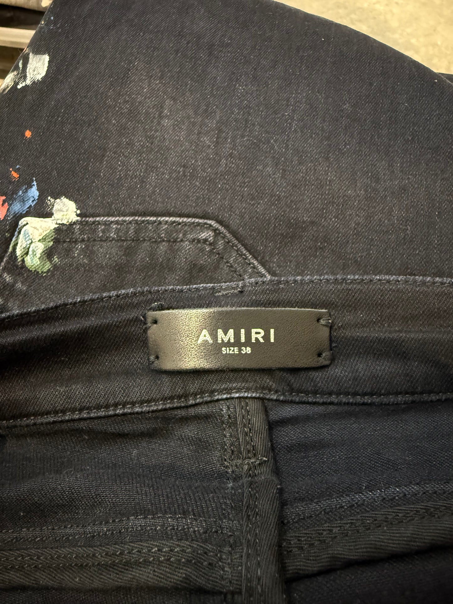 Amiri Black Paint Splatter Jeans