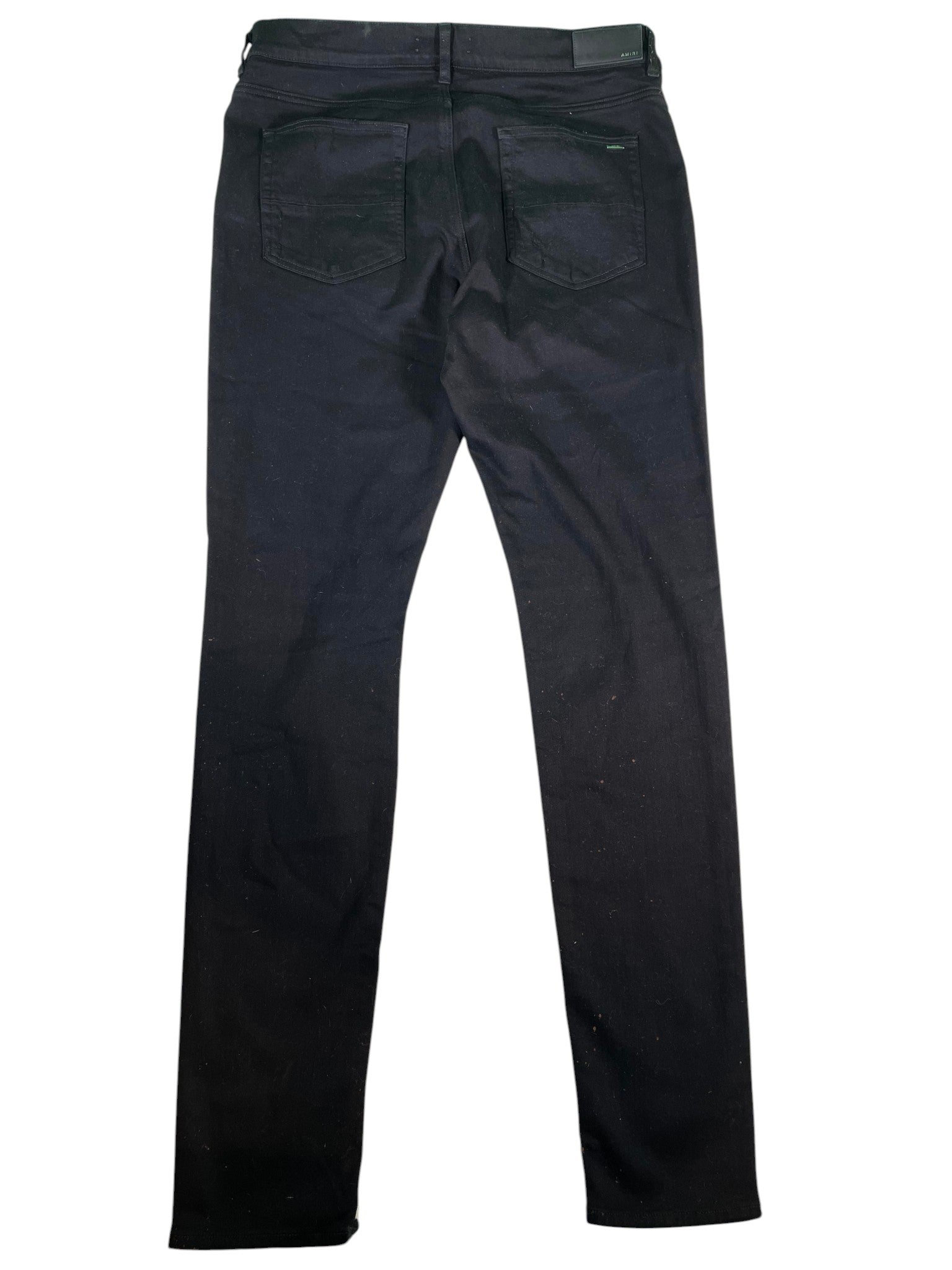 Amiri Plain Knee Rip Black Jeans
