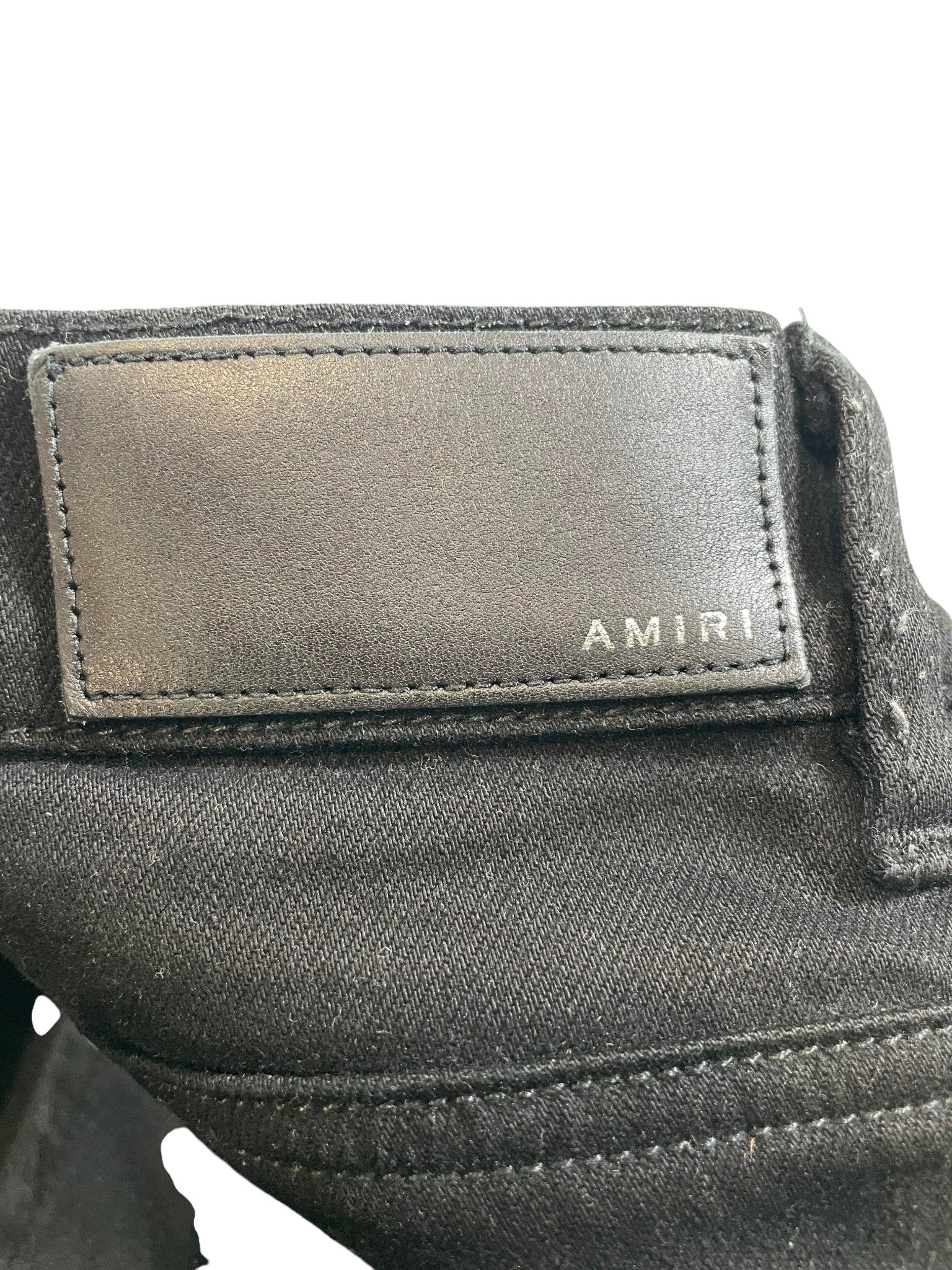 Amiri Plain Knee Rip Black Jeans