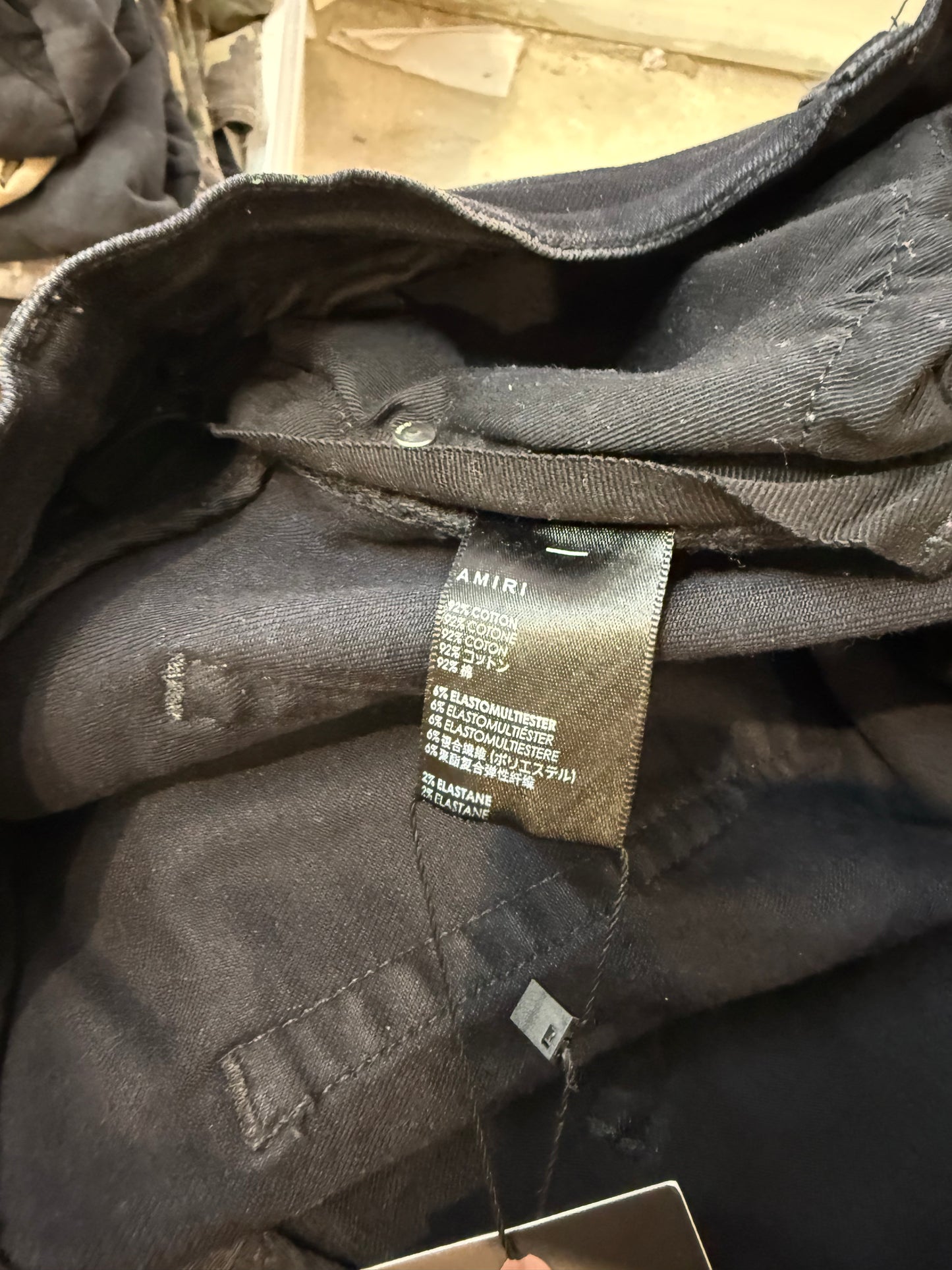 Amiri Black Paint Splatter Jeans
