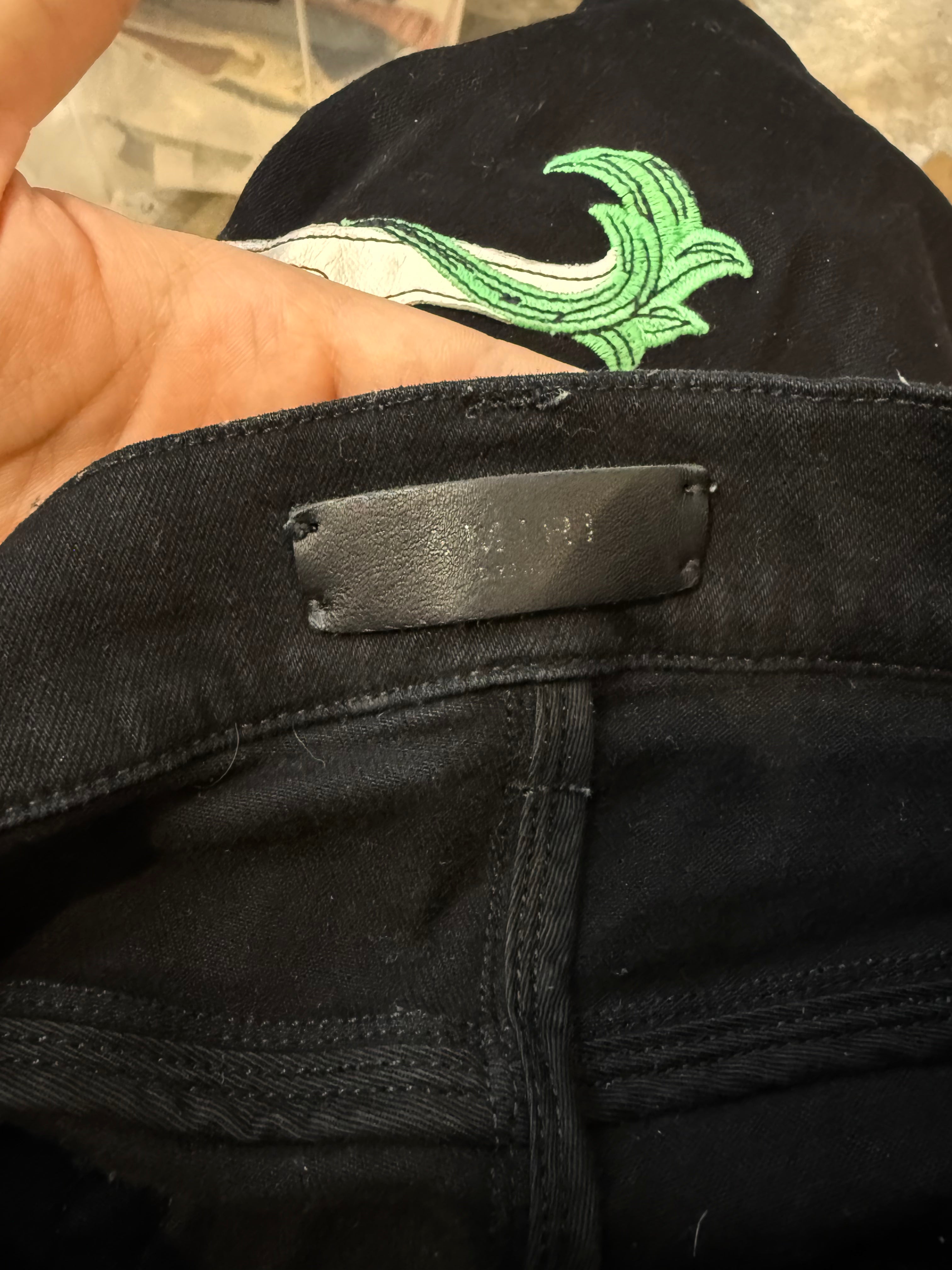 Amiri Jeans Black Vine Side Logo Used 36