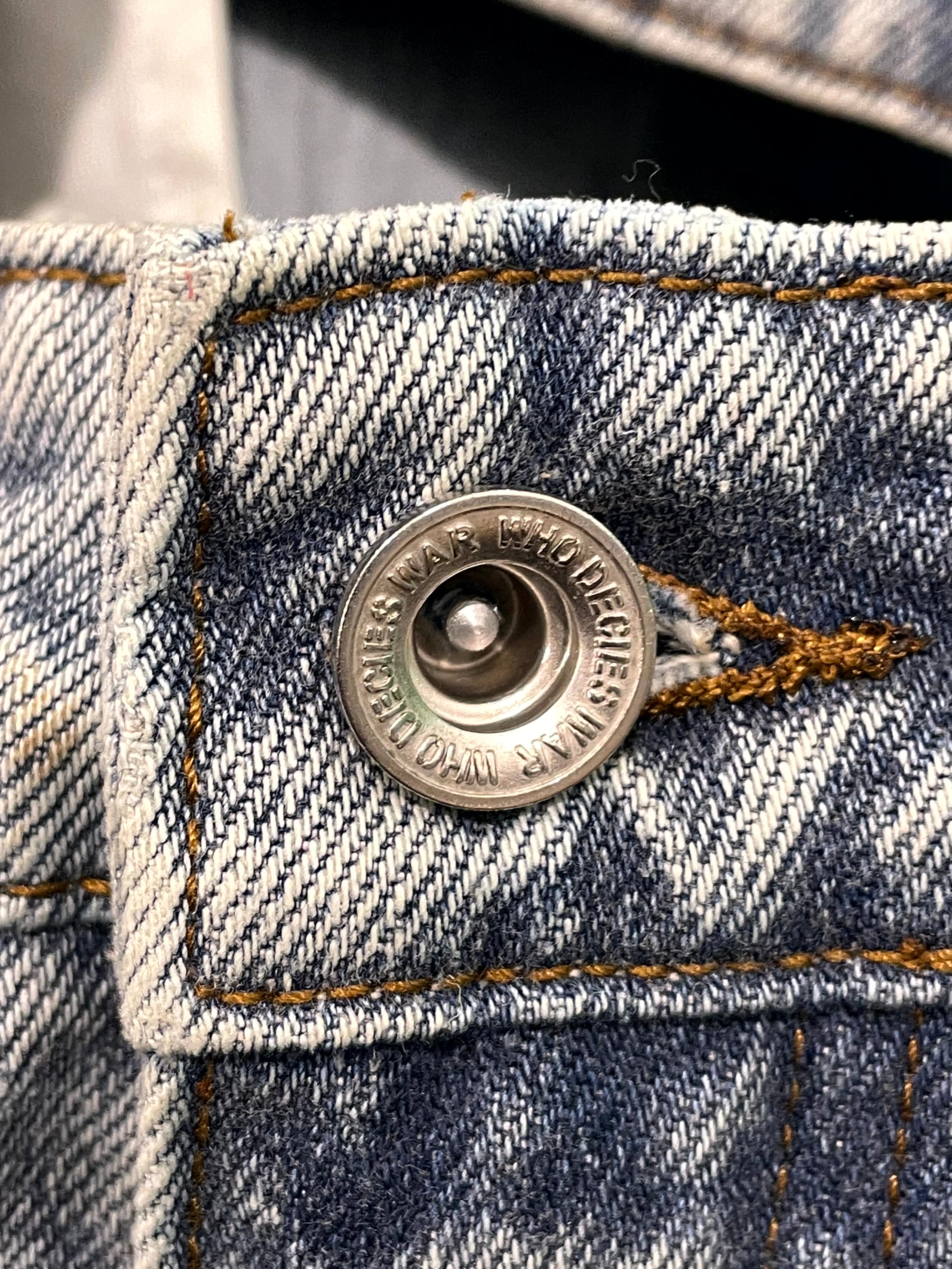 WDW Ultra Flare Scripture Light Wash Denim Jeans