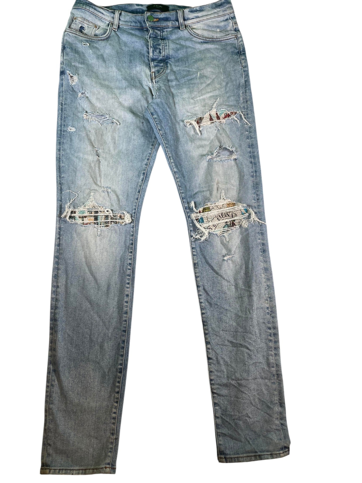 Amiri MX1 'Art Patch' Light Wash Jeans